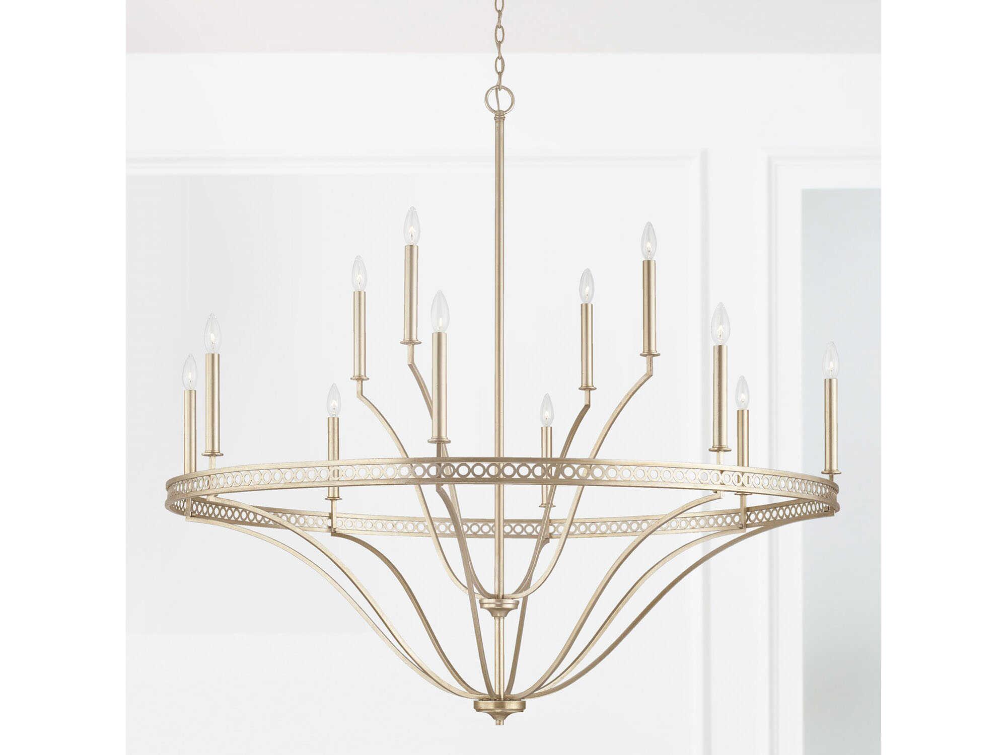 Capital Lighting Isabella 12-Light Winter Gold Candelabra Chandelier