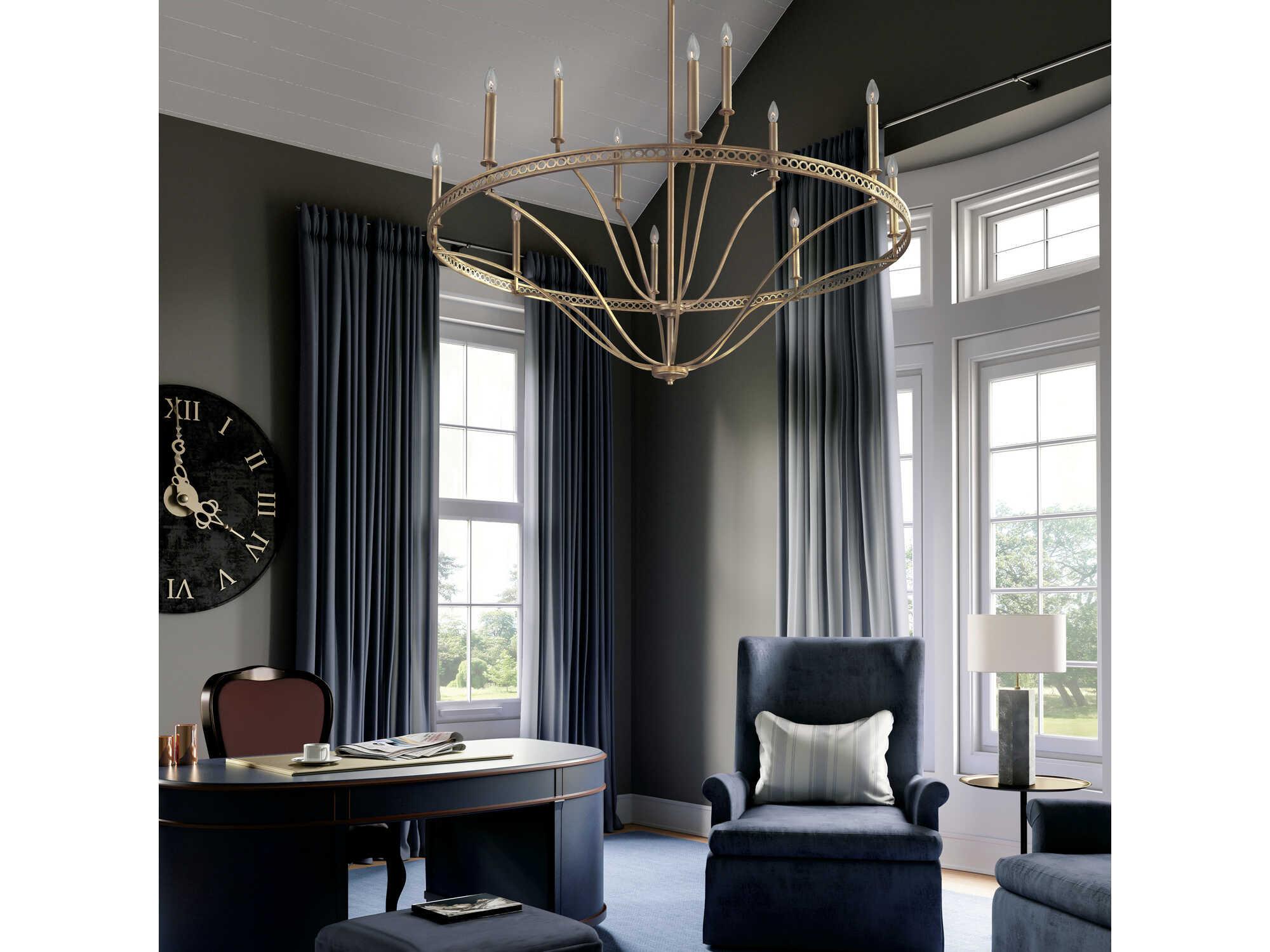 Capital Lighting Isabella 12-Light Winter Gold Candelabra Chandelier