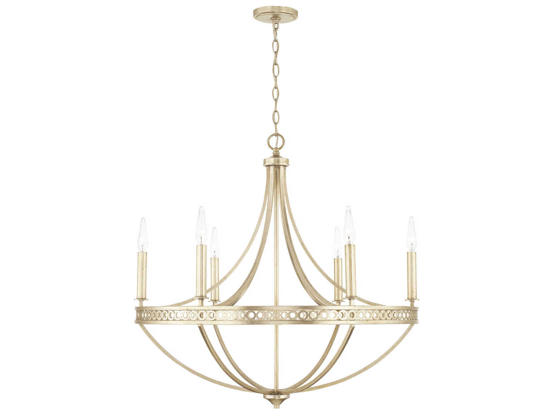 Capital Lighting Isabella 6-Light Winter Gold Candelabra Chandelier