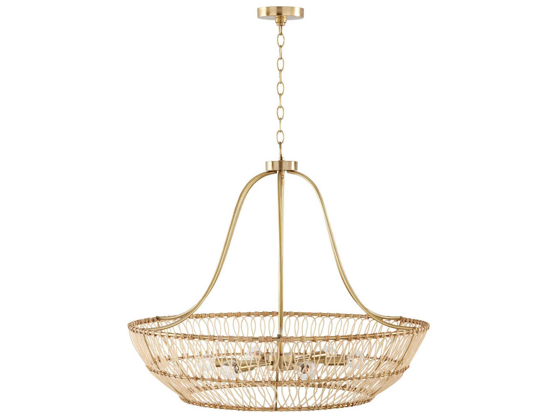 Capital Lighting Wren 6-Light Matte Brass Round Chandelier