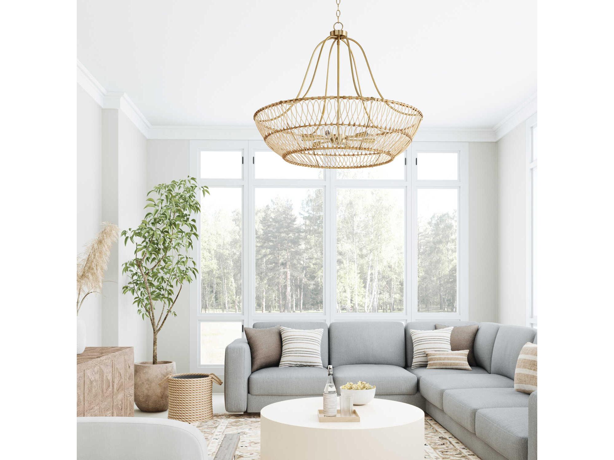 Capital Lighting Wren 6-Light Matte Brass Round Chandelier