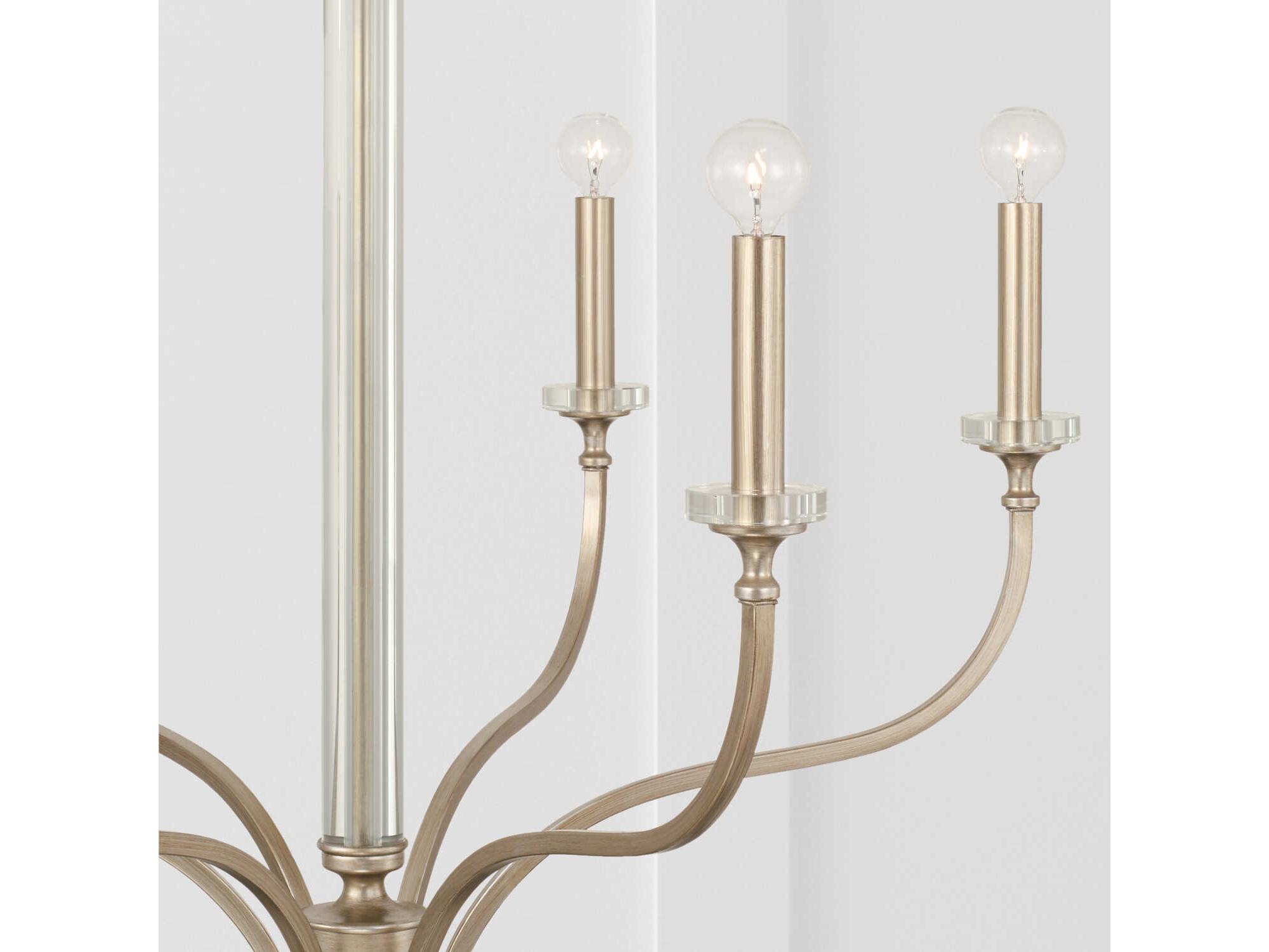 Capital Lighting Breigh 6-Light Brushed Champagne Brass Candelabra Chandelier