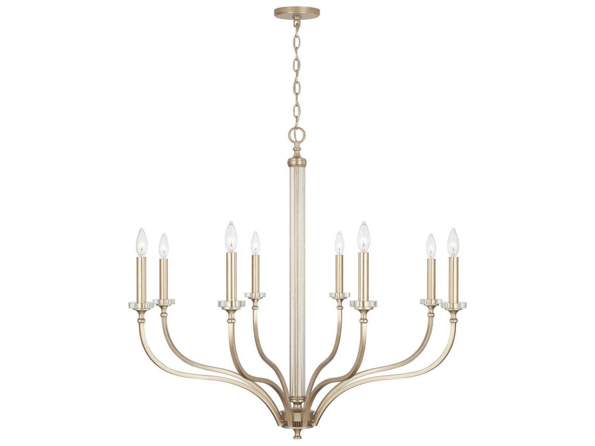Capital Lighting Breigh 8-Light Brushed Champagne Brass Candelabra Chandelier