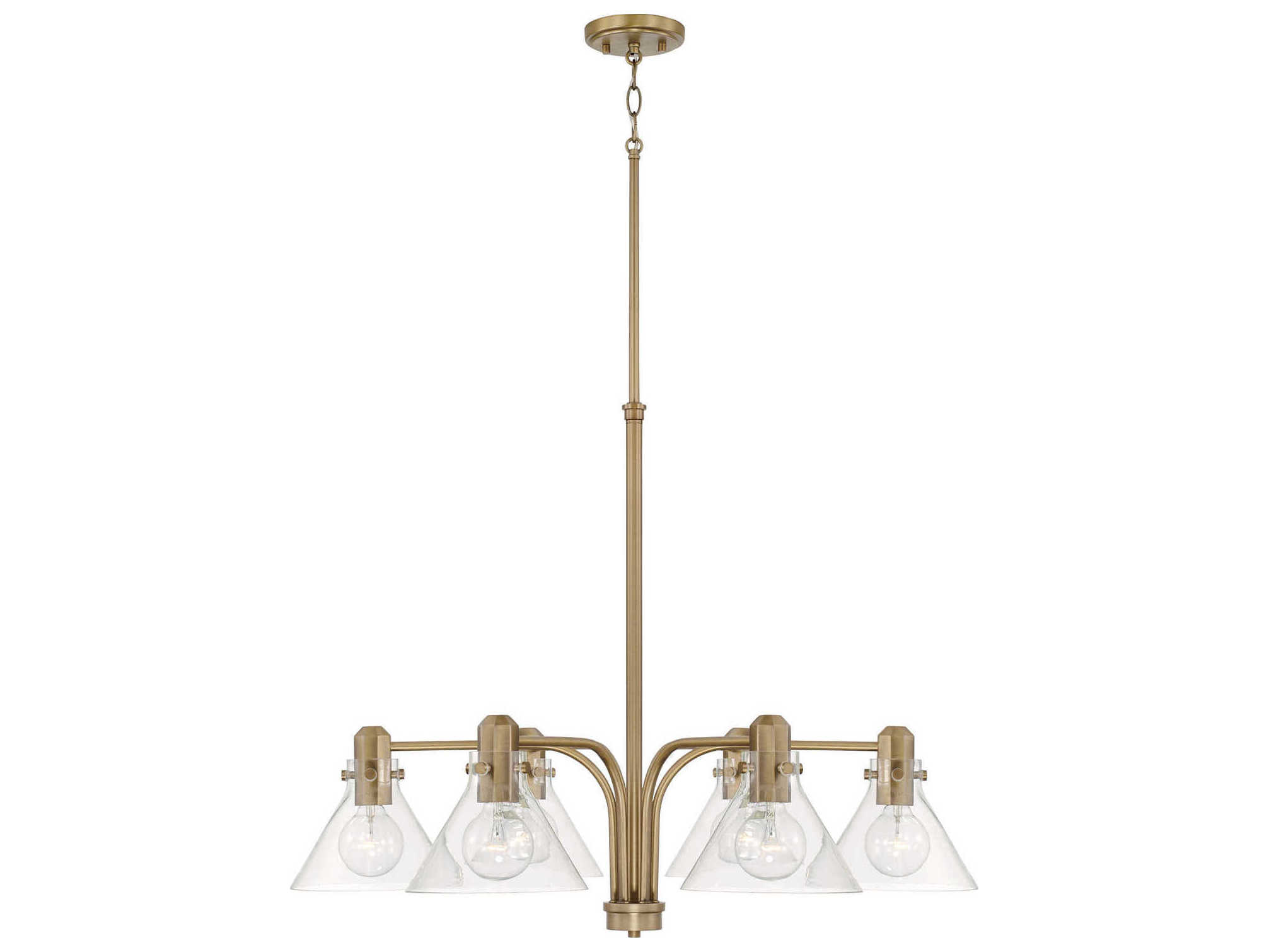 Capital Lighting Greer 6-Light Aged Brass Glass Chandelier
