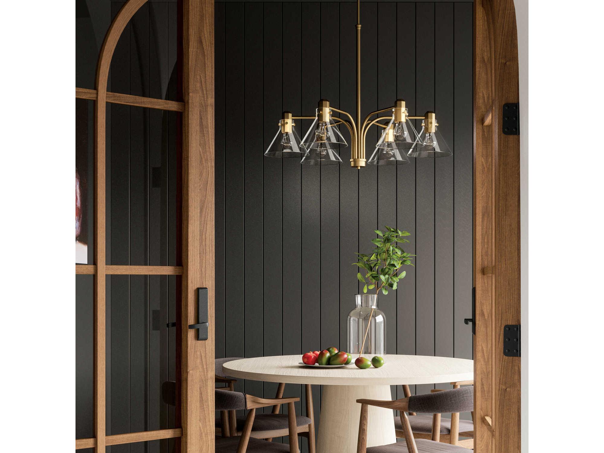 Capital Lighting Greer 6-Light Aged Brass Glass Chandelier