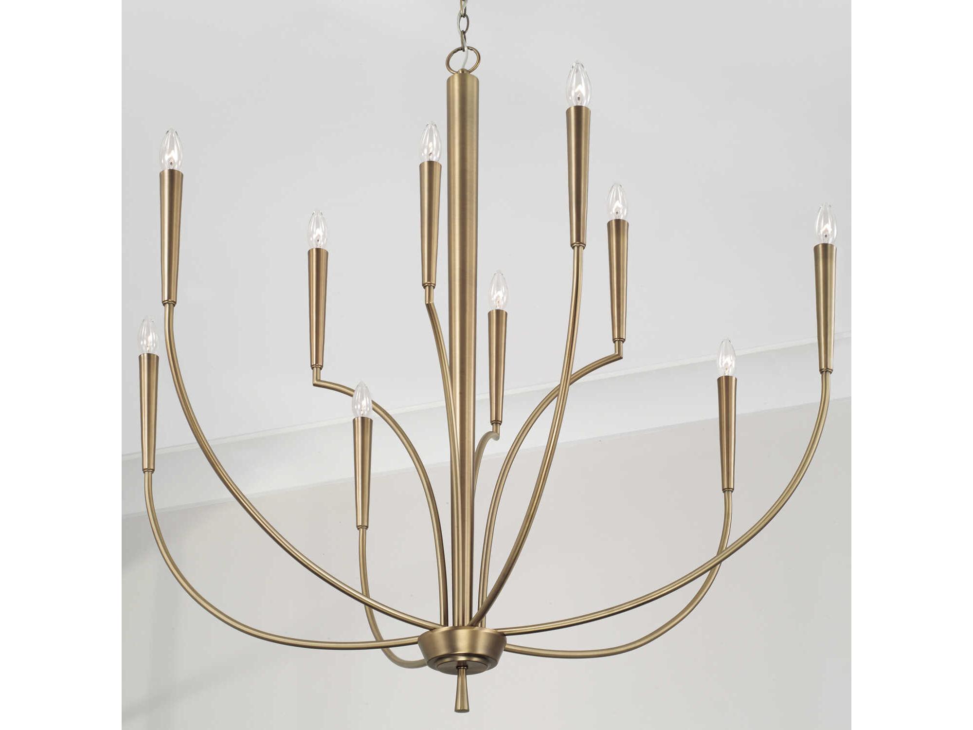 Capital Lighting Holden 10-Light Aged Brass Tiered Chandelier