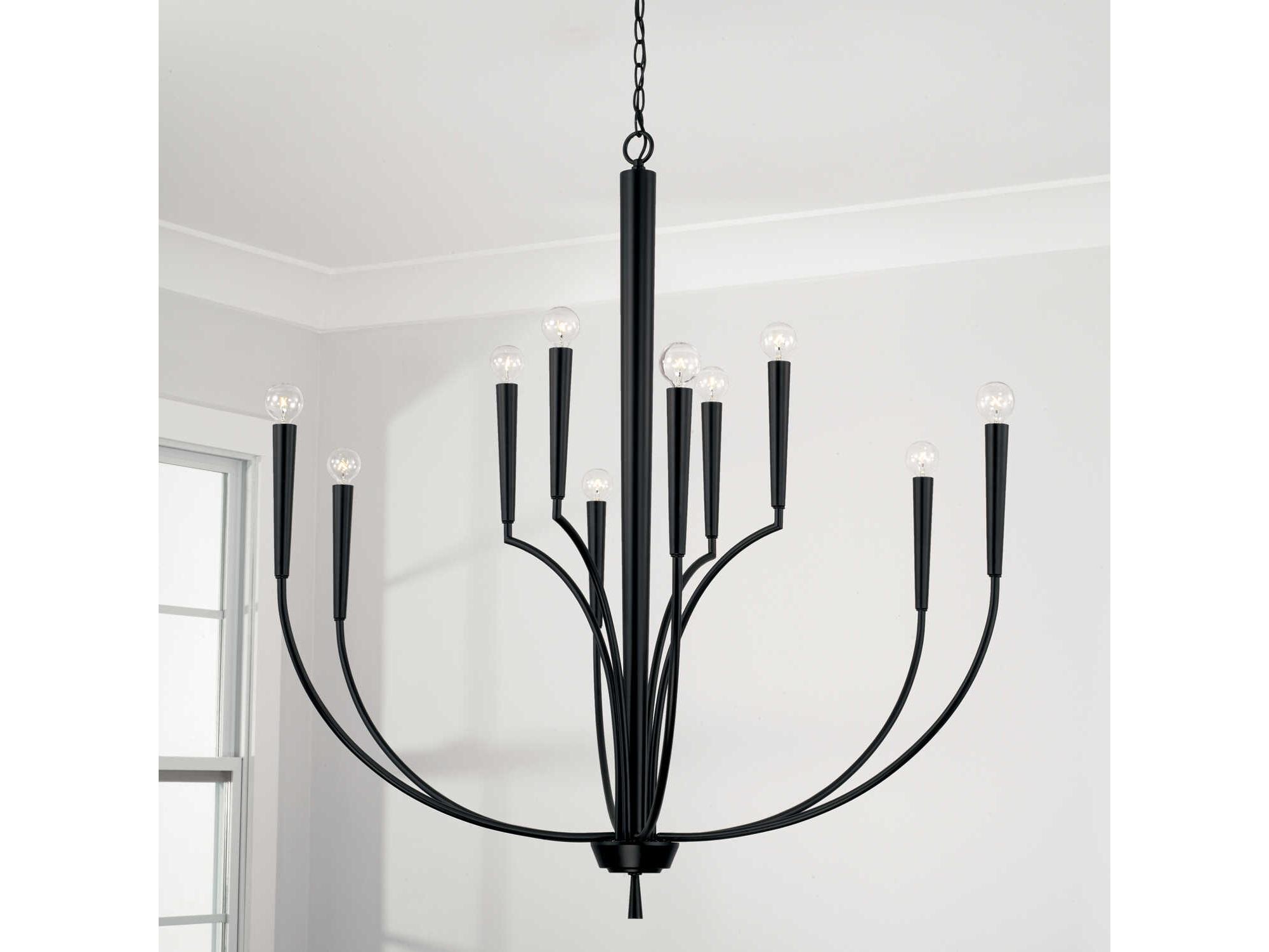 Capital Lighting Holden 10-Light Matte Black Tiered Chandelier