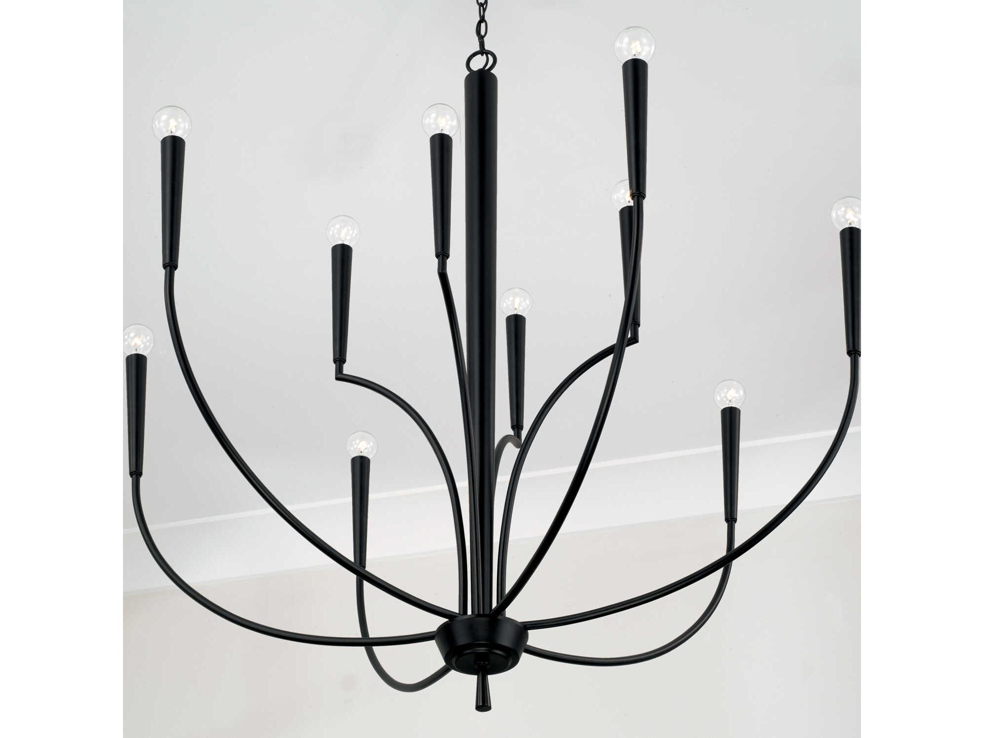 Capital Lighting Holden 10-Light Matte Black Tiered Chandelier