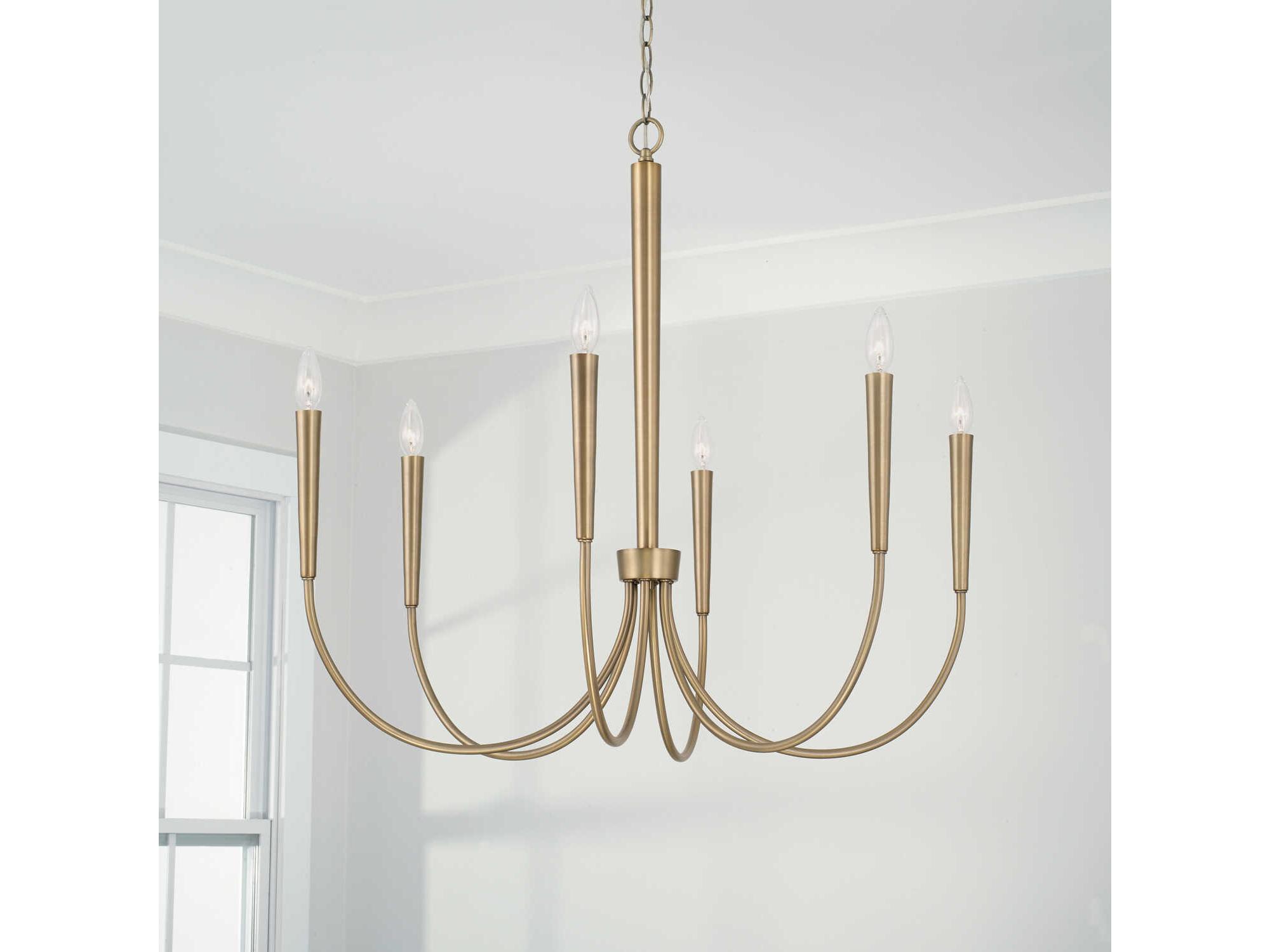 Capital Lighting Holden 6-Light Aged Brass Tiered Chandelier