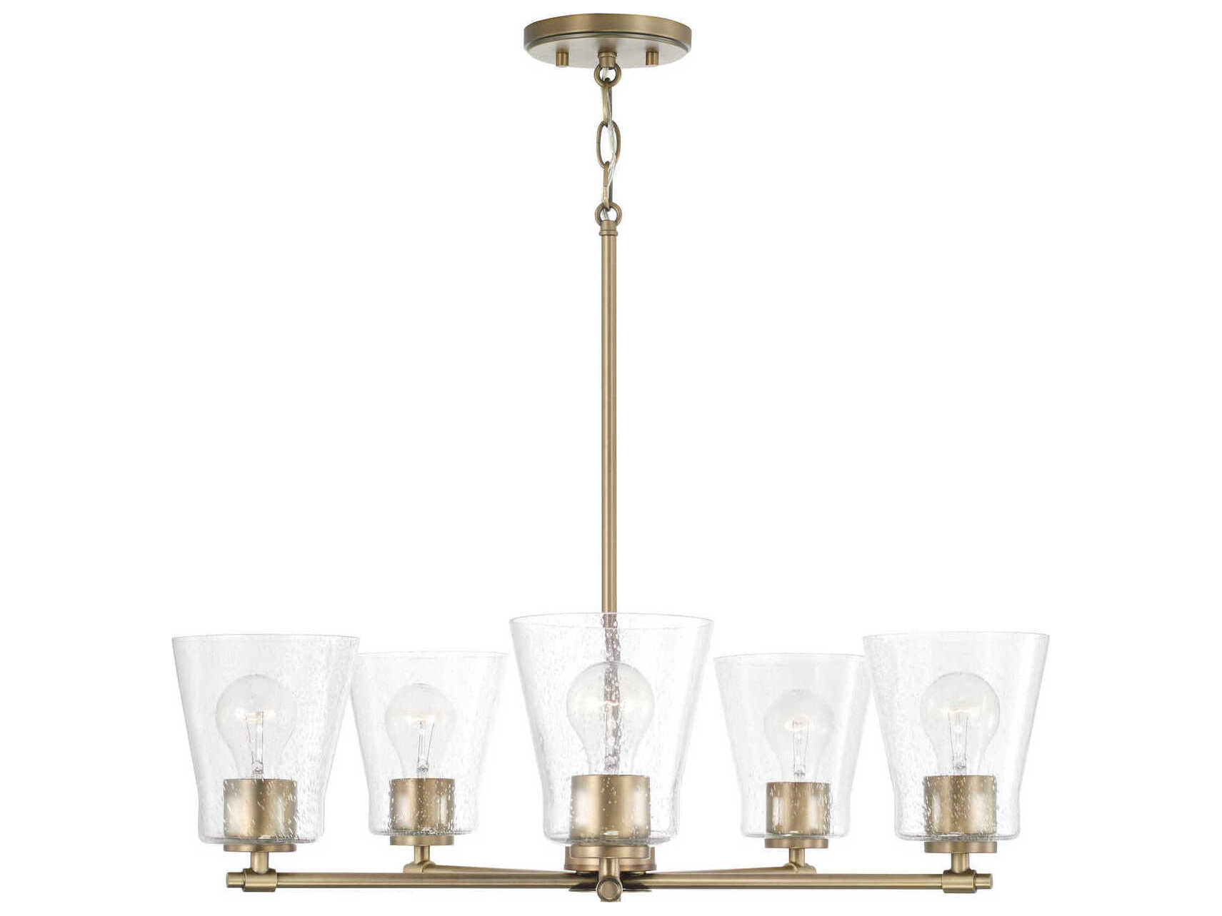 Capital Lighting Baker 5-Light Aged Brass Glass Chandelier