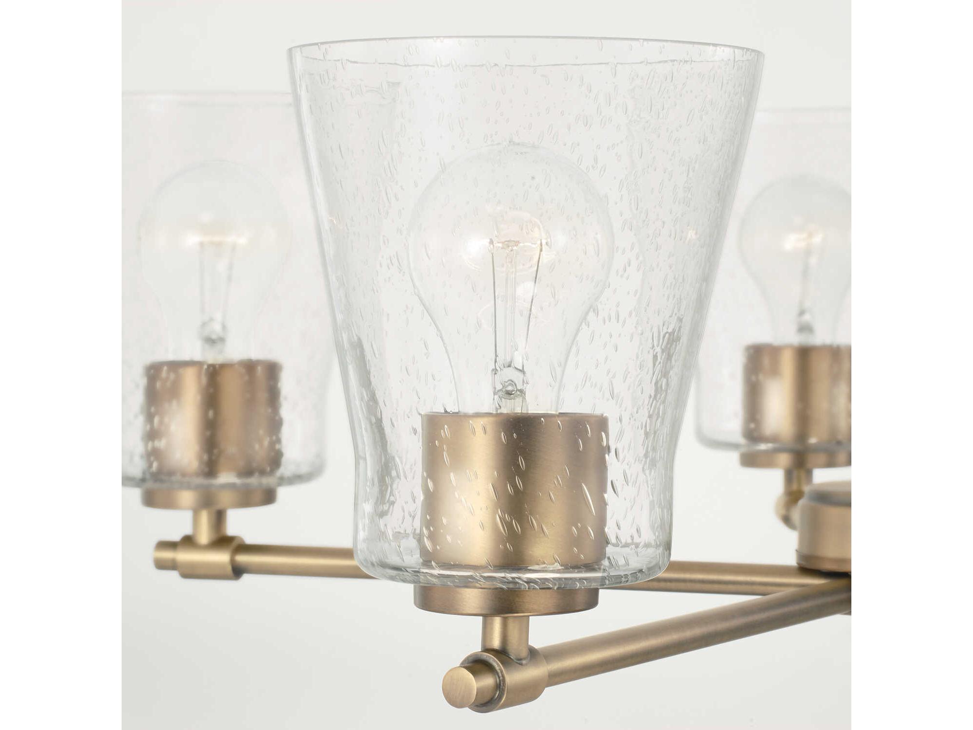Capital Lighting Baker 5-Light Aged Brass Glass Chandelier