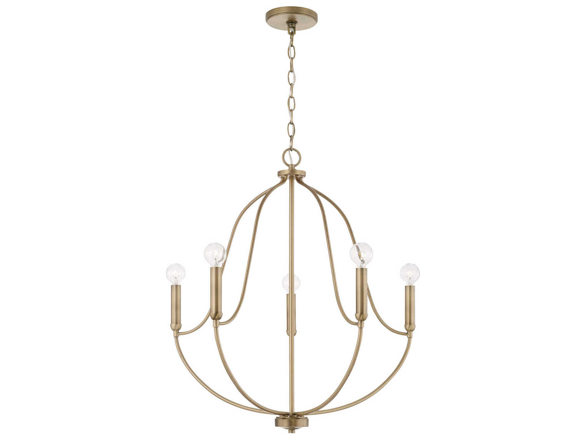 Capital Lighting Madison 5-Light Aged Brass Candelabra Chandelier