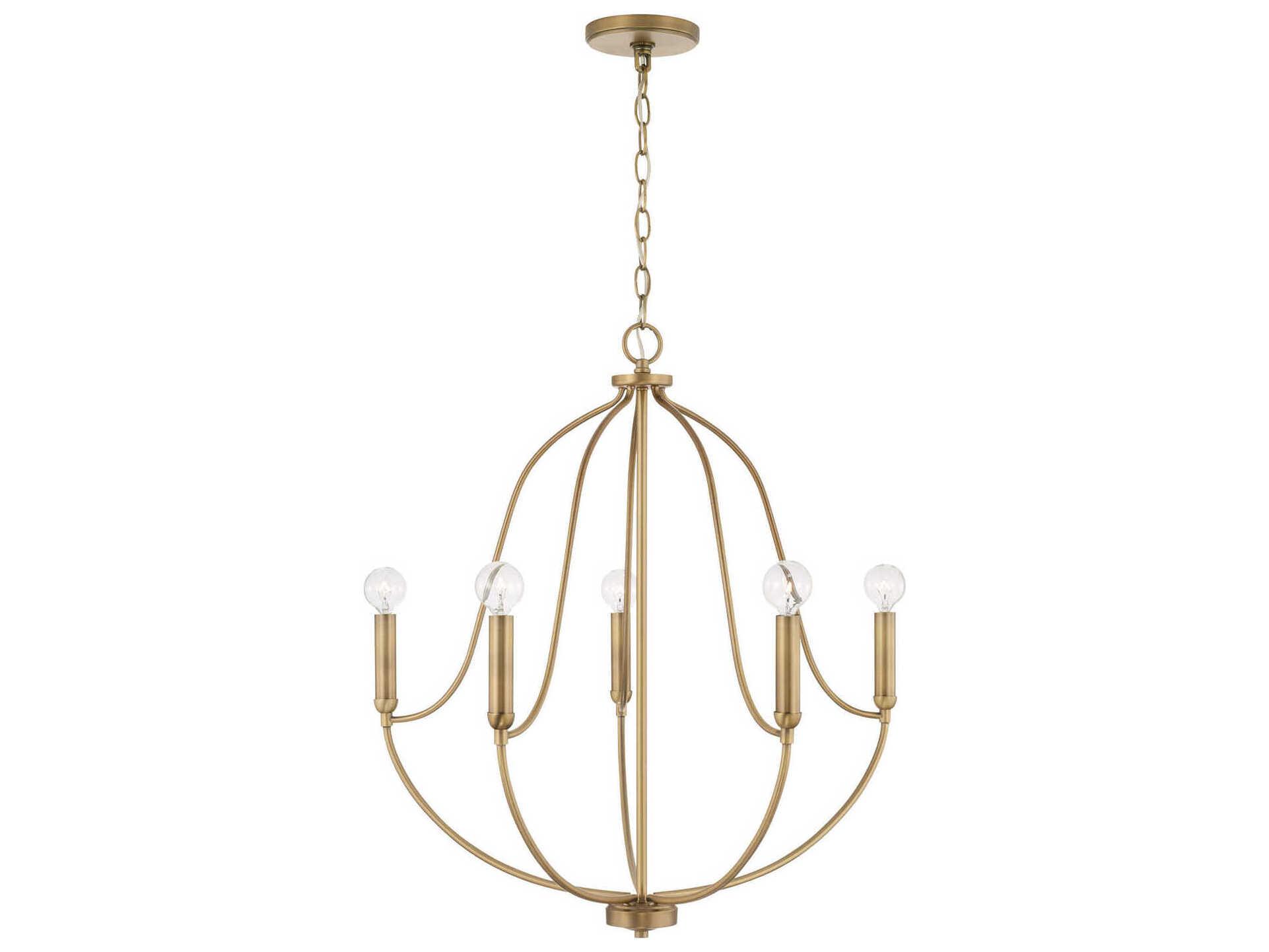 Capital Lighting Madison 5-Light Aged Brass Candelabra Chandelier