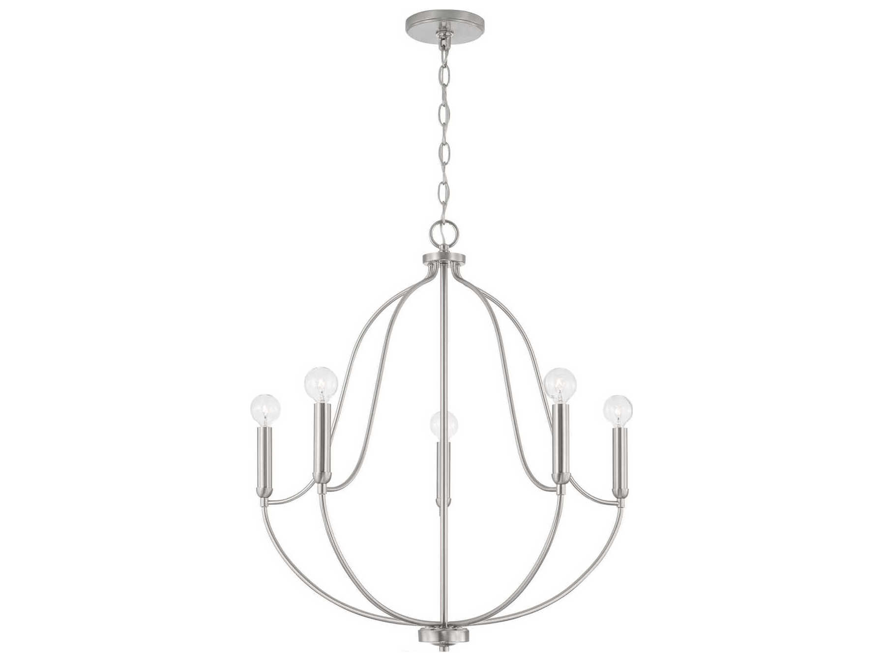 Capital Lighting Madison 5-Light Brushed Nickel Candelabra Chandelier