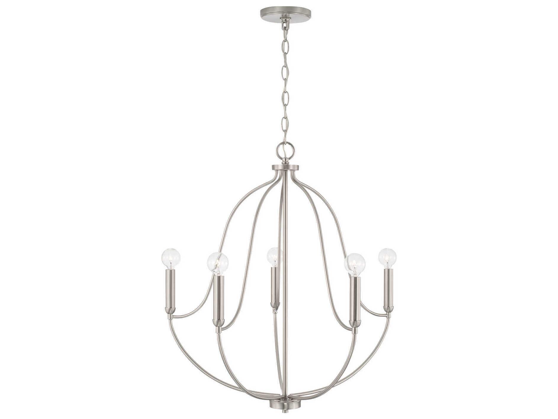 Capital Lighting Madison 5-Light Brushed Nickel Candelabra Chandelier