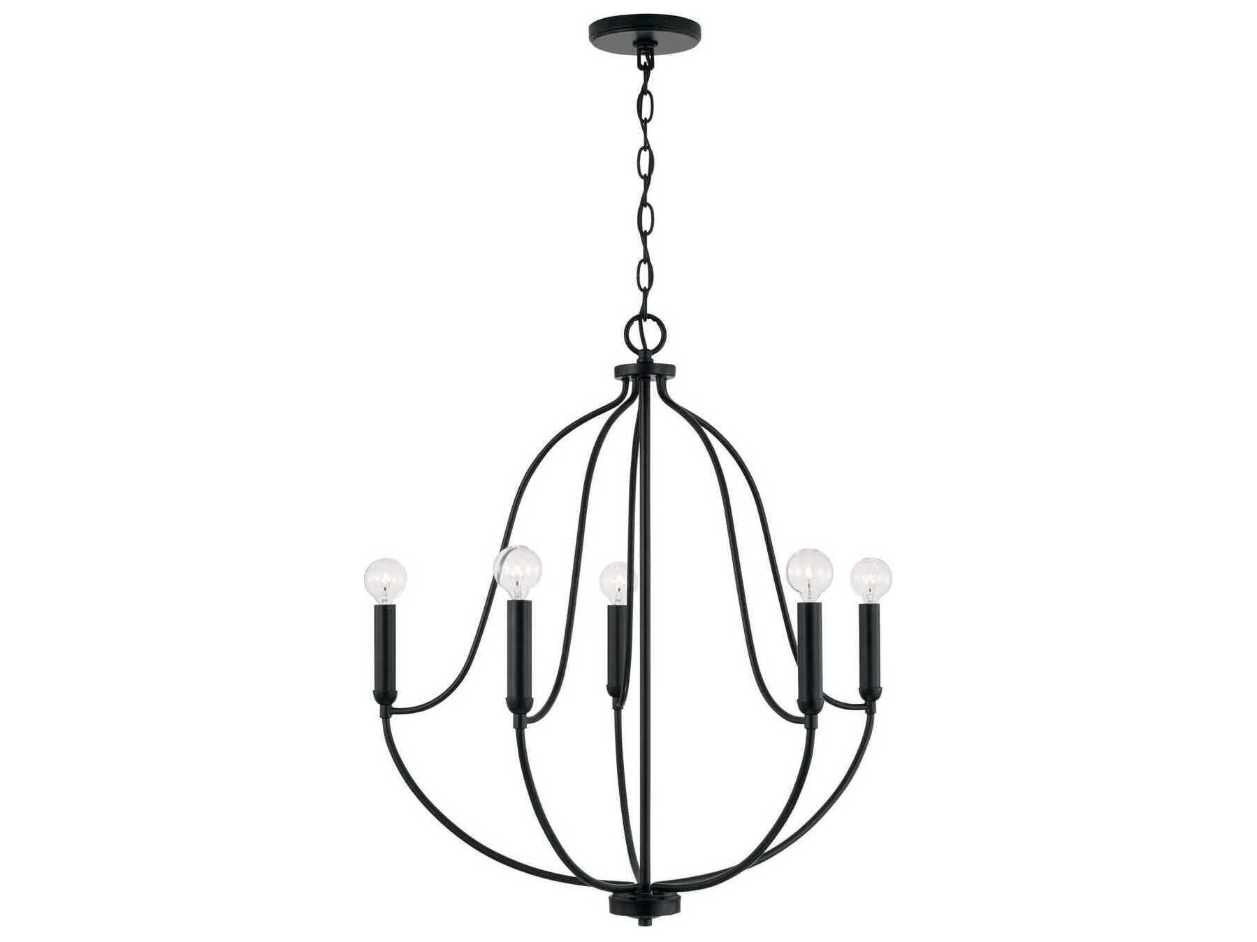 Capital Lighting Madison 5-Light Matte Black Candelabra Chandelier