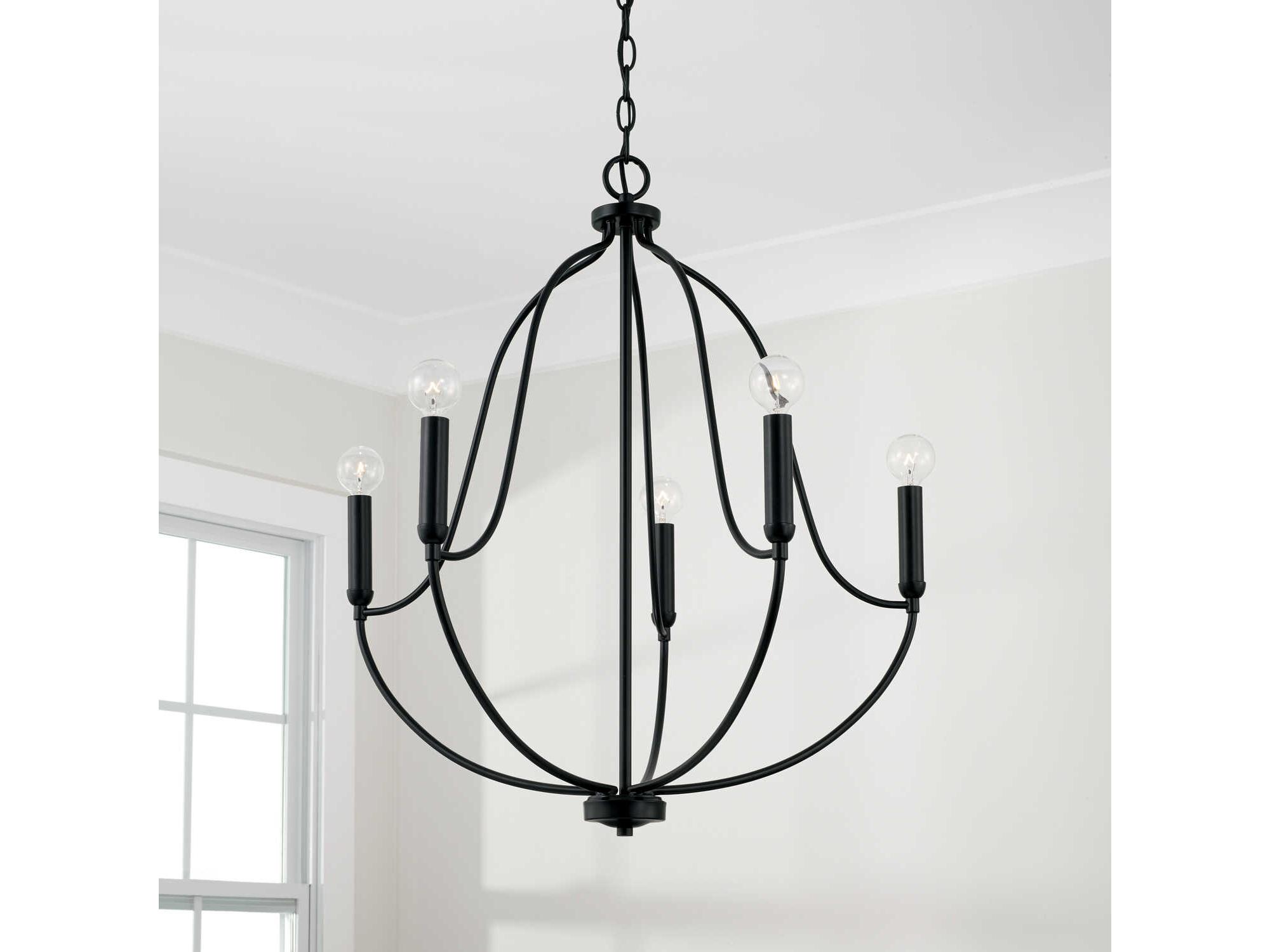 Capital Lighting Madison 5-Light Matte Black Candelabra Chandelier