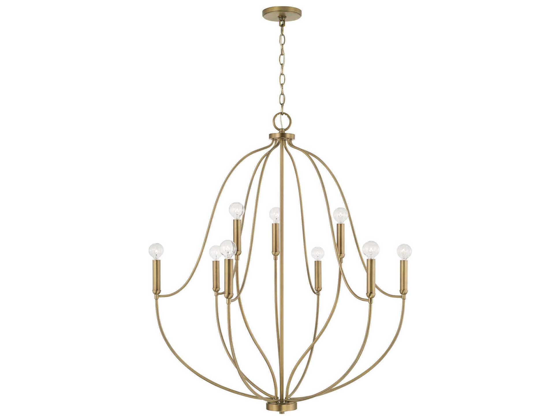 Capital Lighting Madison 9-Light Aged Brass Candelabra Chandelier