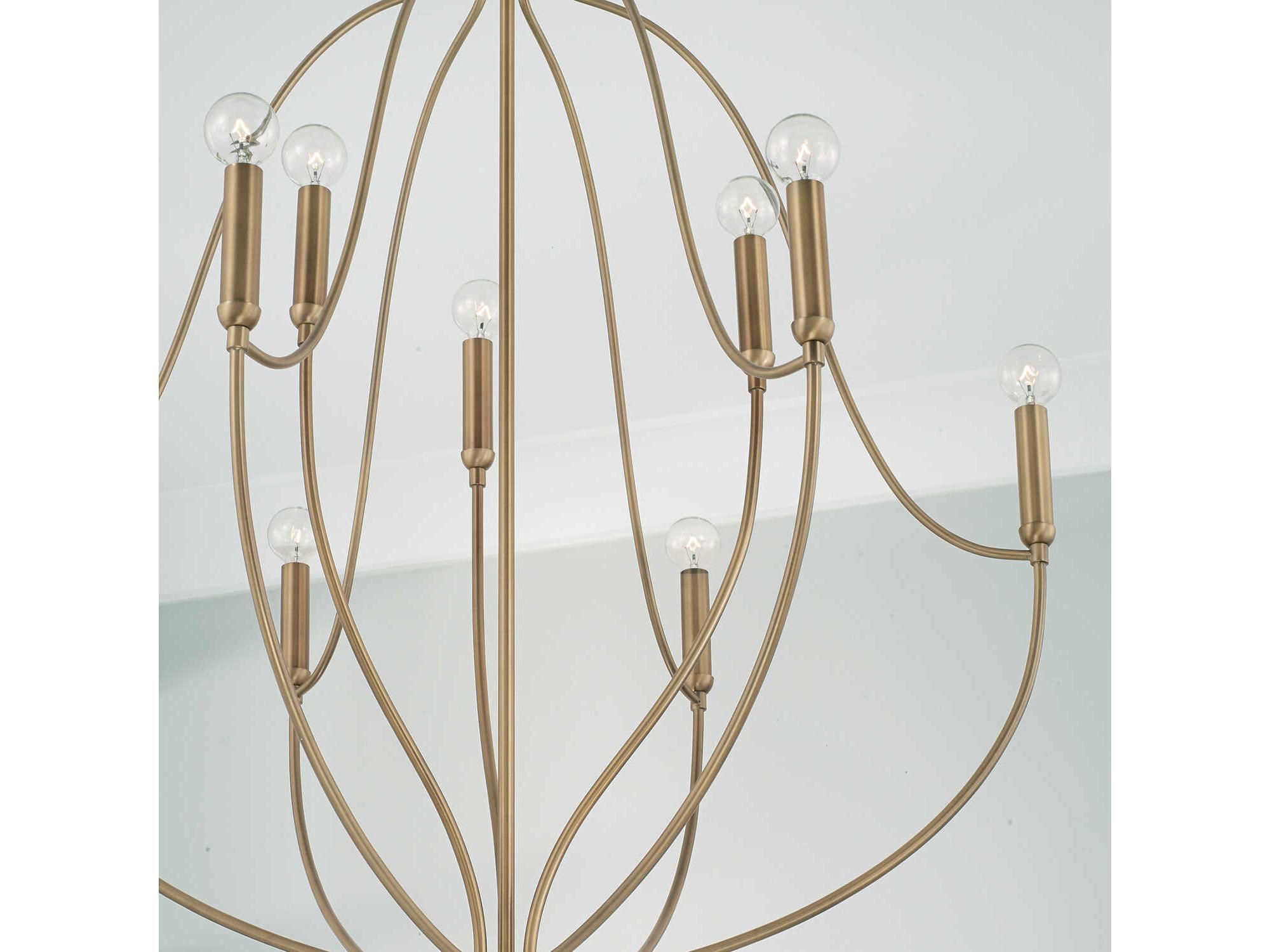 Capital Lighting Madison 9-Light Aged Brass Candelabra Chandelier