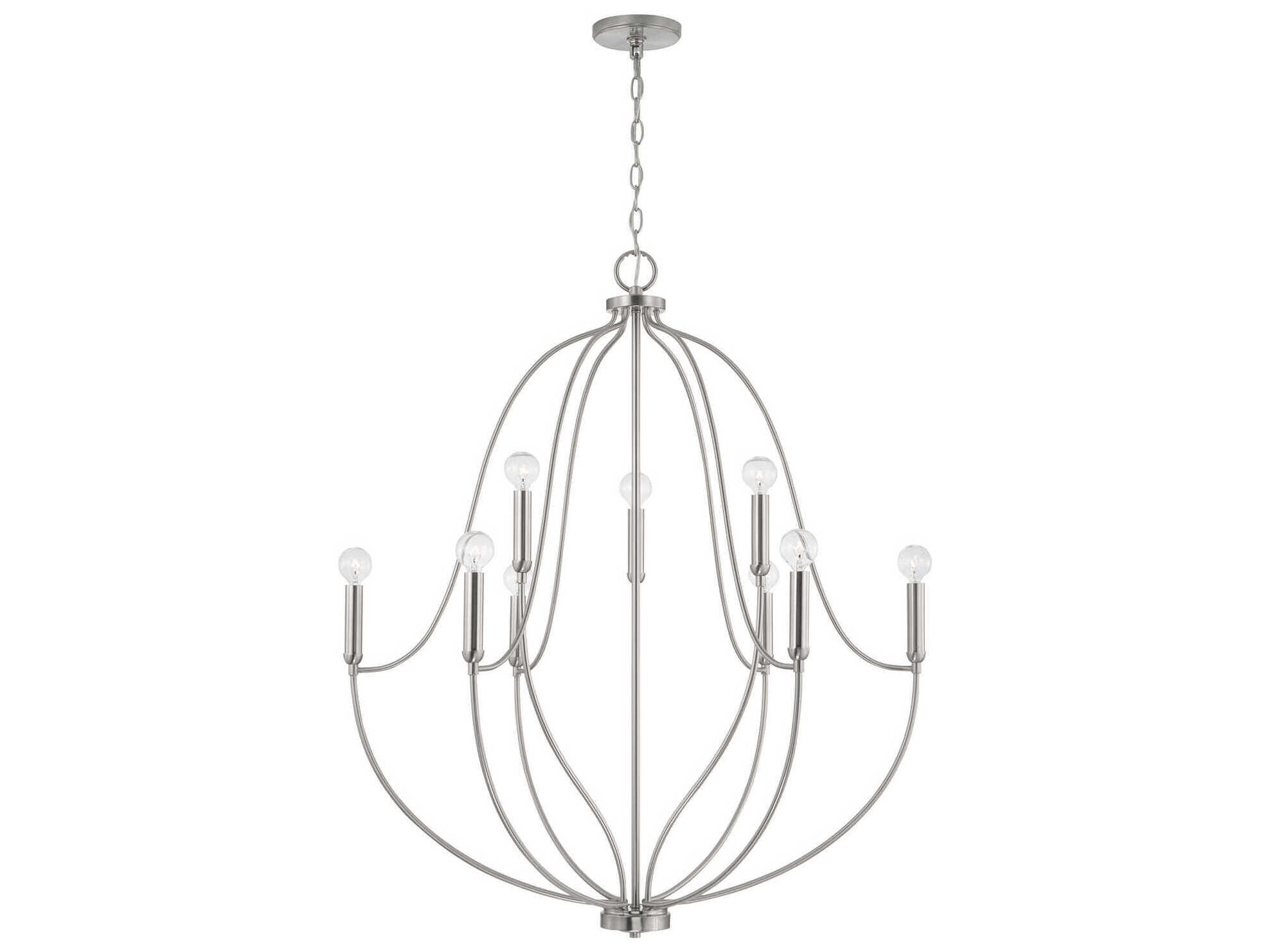 Capital Lighting Madison 9-Light Brushed Nickel Candelabra Chandelier