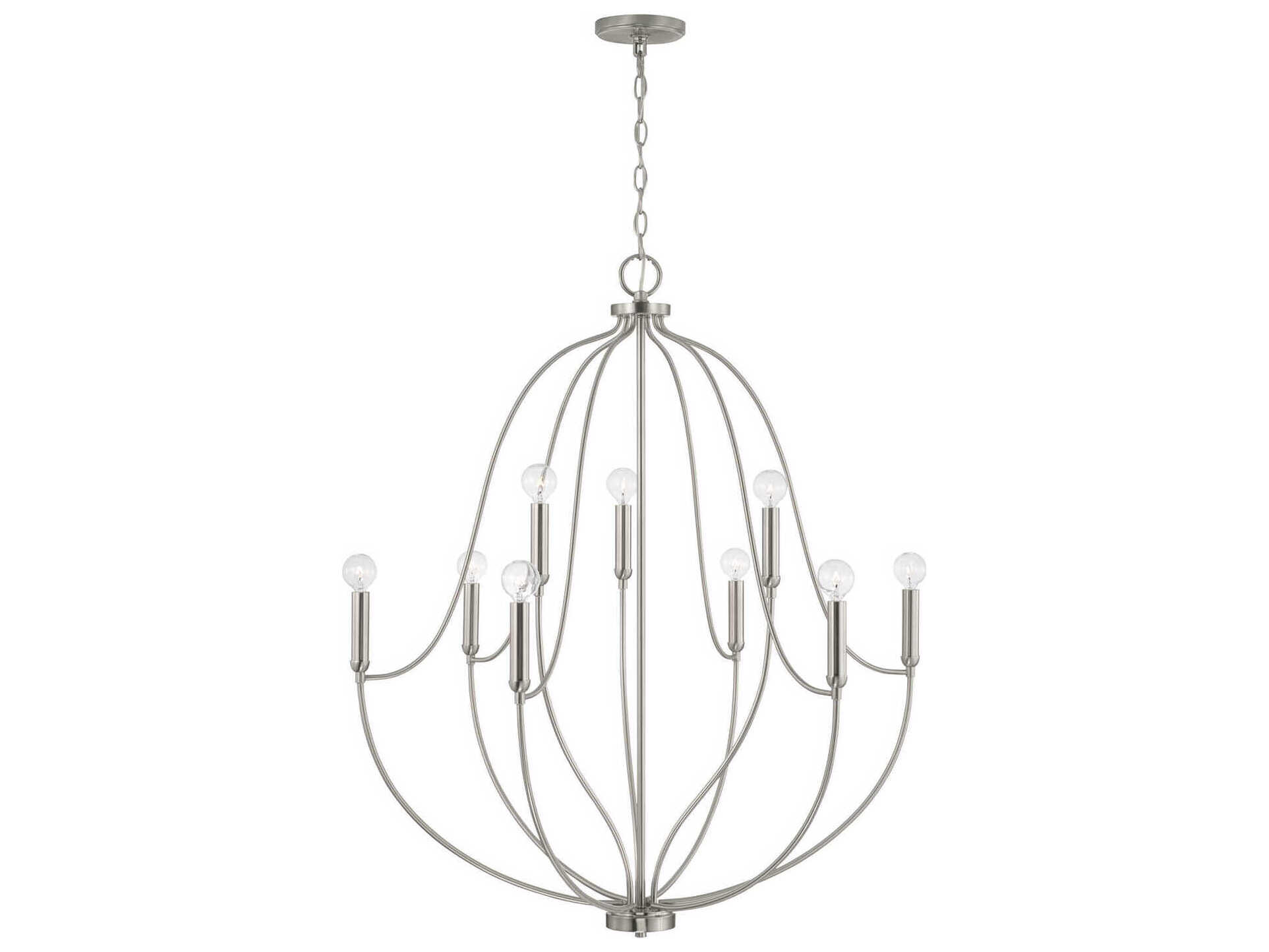 Capital Lighting Madison 9-Light Brushed Nickel Candelabra Chandelier
