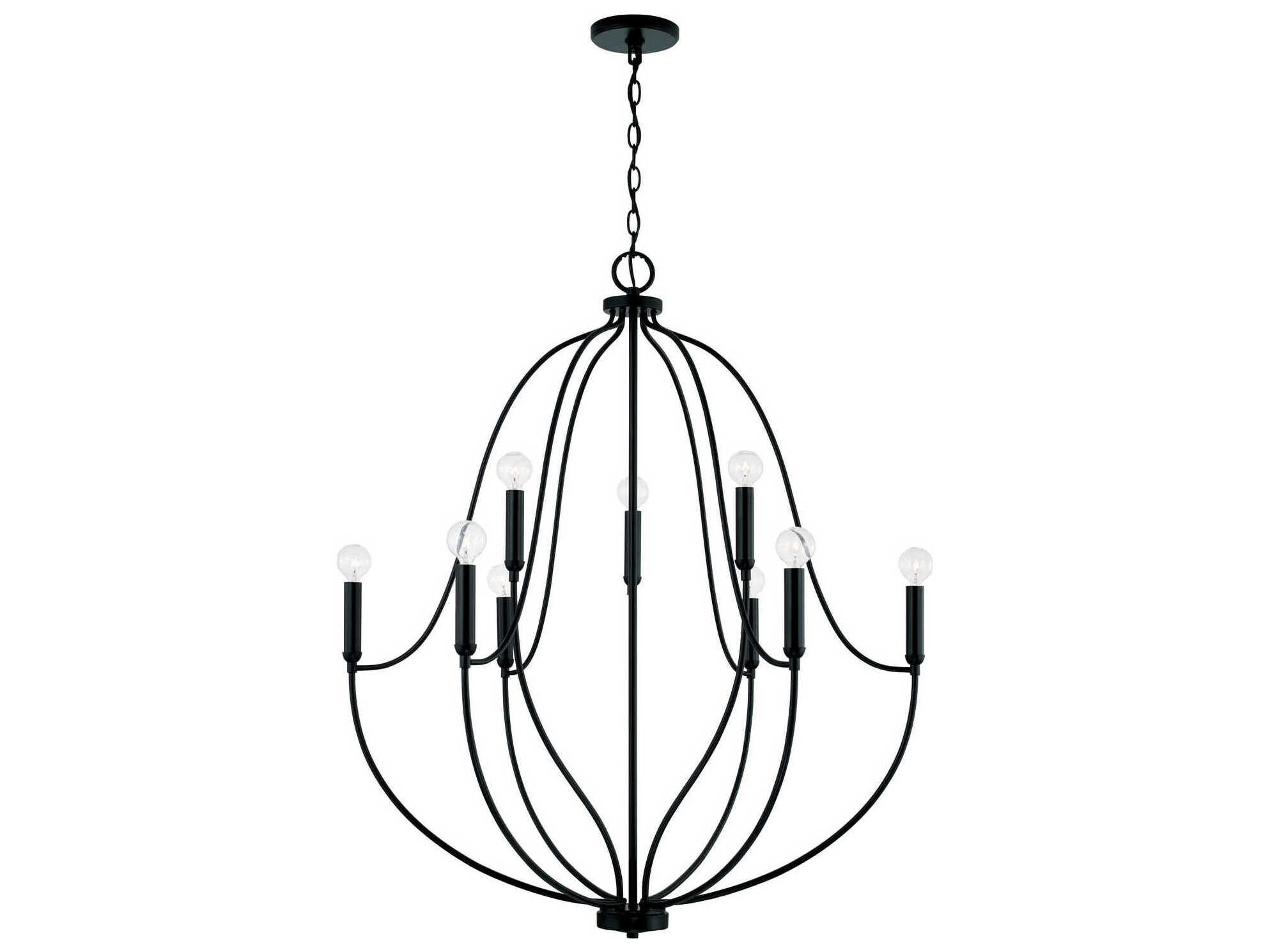 Capital Lighting Madison 9-Light Matte Black Candelabra Chandelier