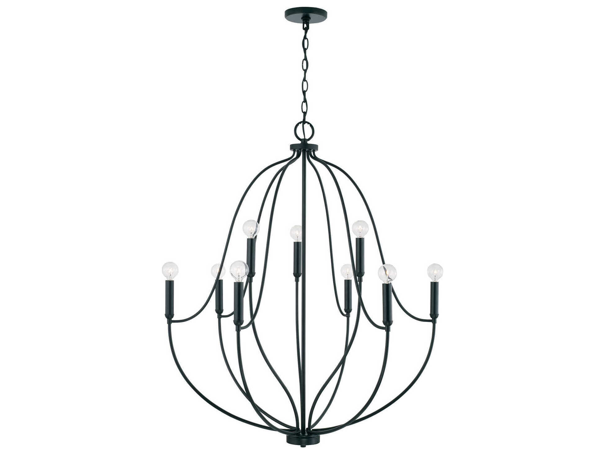 Capital Lighting Madison 9-Light Matte Black Candelabra Chandelier