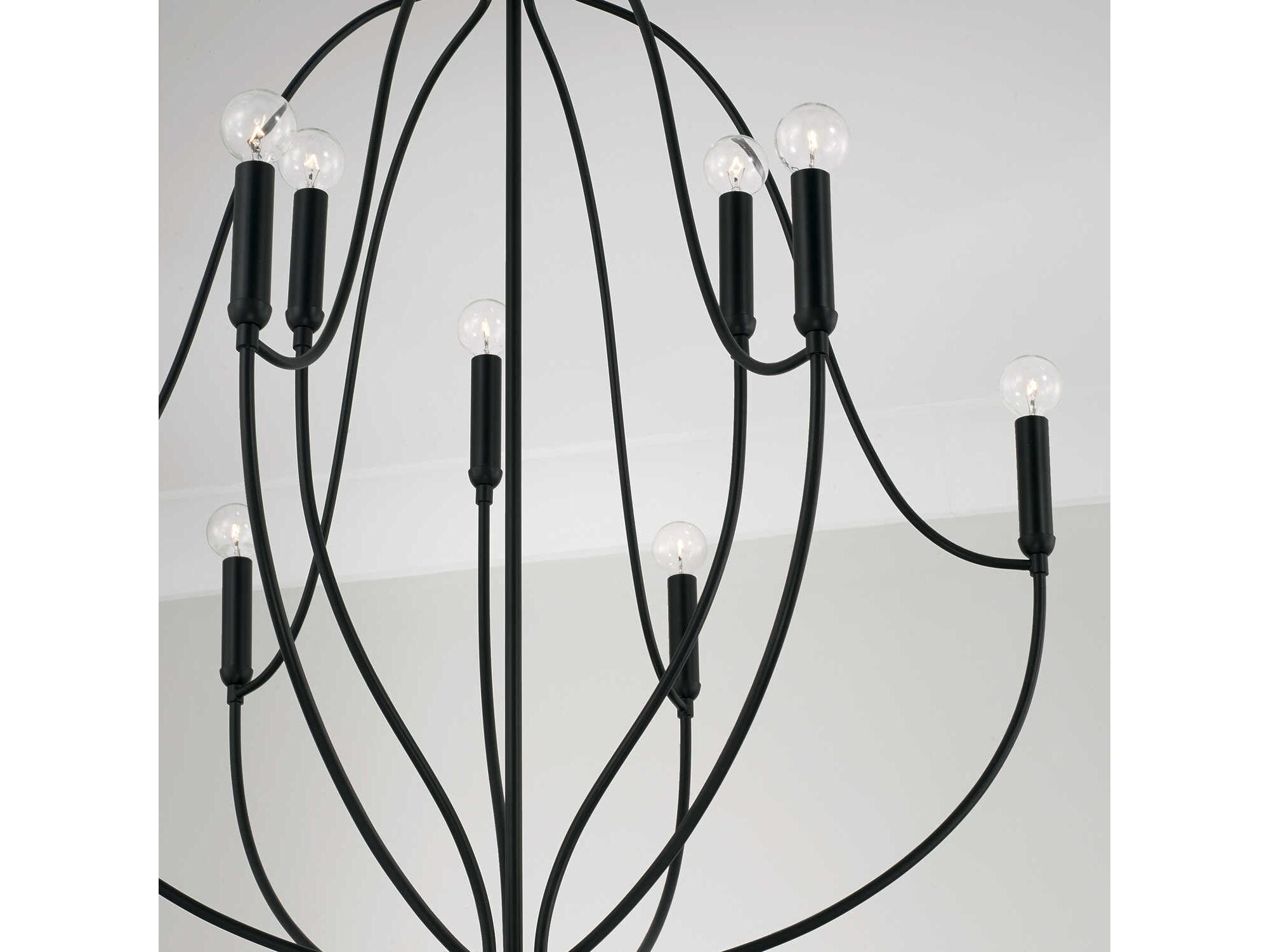 Capital Lighting Madison 9-Light Matte Black Candelabra Chandelier