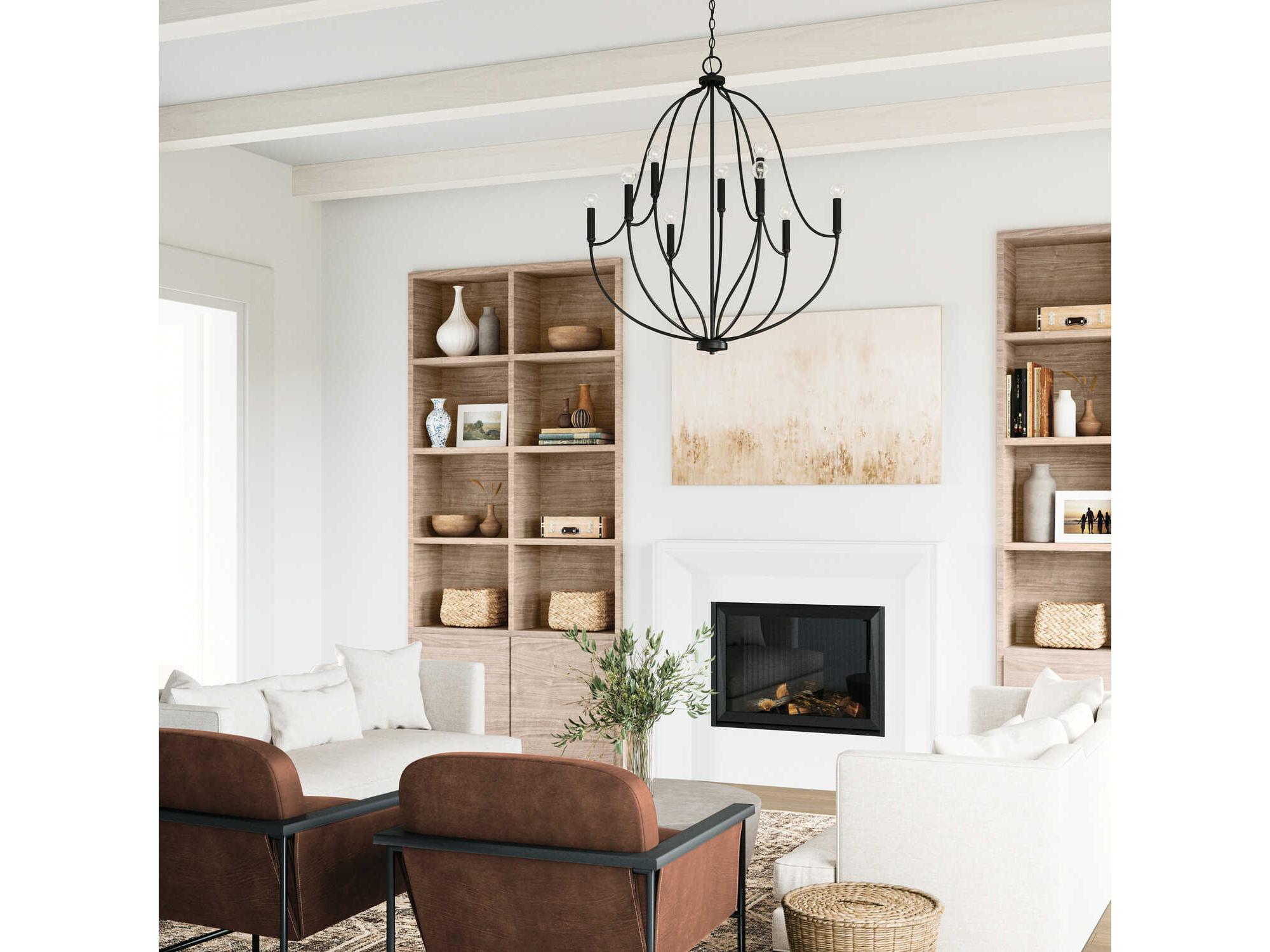 Capital Lighting Madison 9-Light Matte Black Candelabra Chandelier