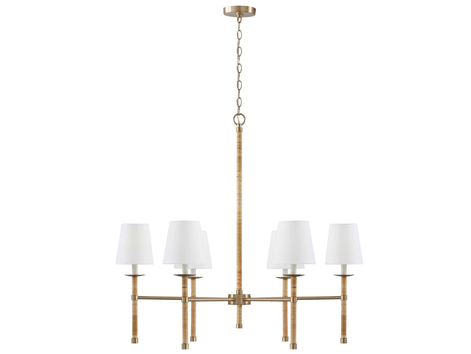 Capital Lighting Tulum 6-Light Matte Brass Brown Candelabra Empire Chandelier