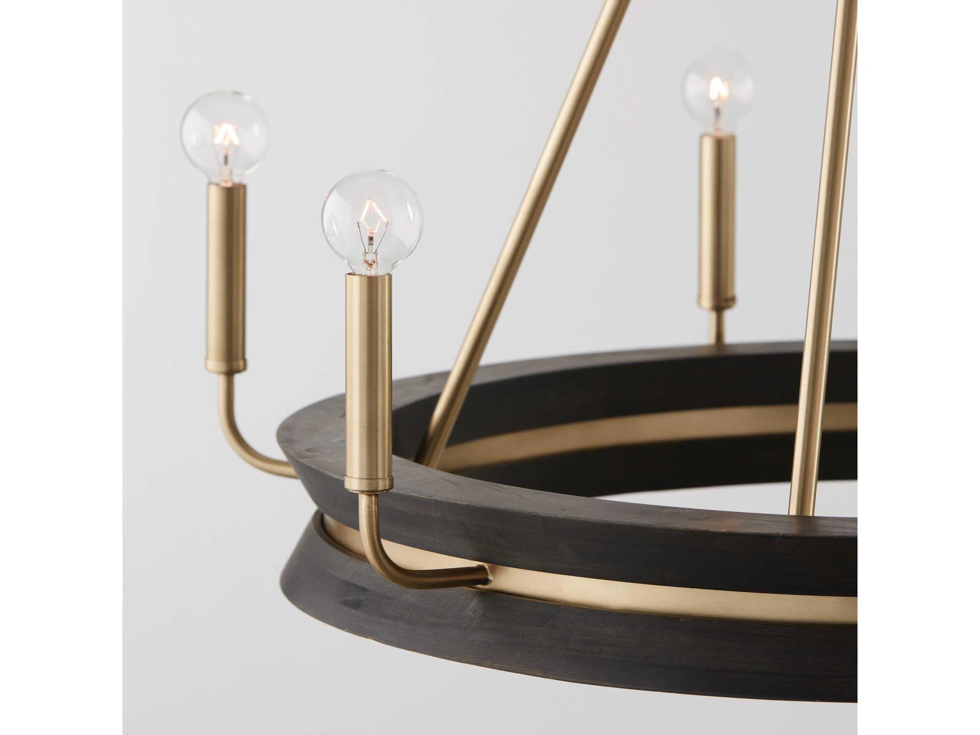 Capital Lighting Finn 6-Light Black Stain Matte Brass Candelabra Chandelier