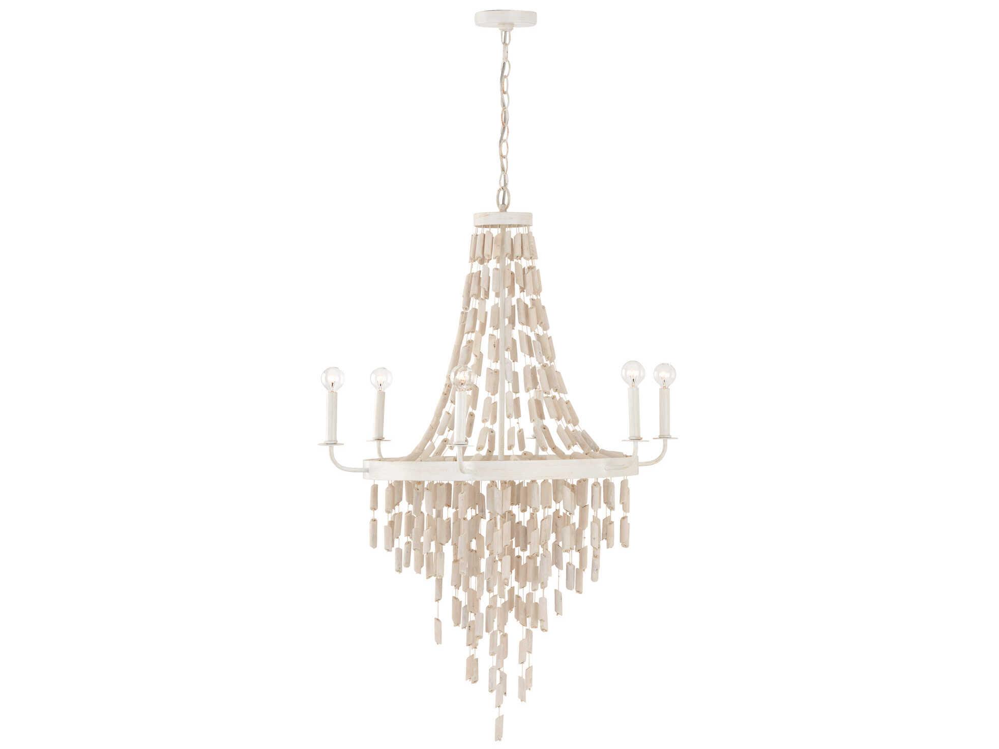 Capital Lighting Carissa 6-Light Organic White Candelabra Chandelier