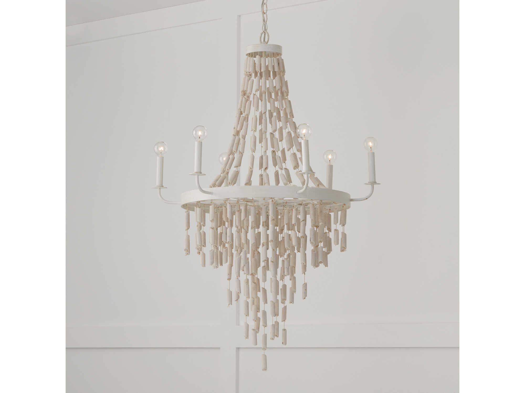 Capital Lighting Carissa 6-Light Organic White Candelabra Chandelier