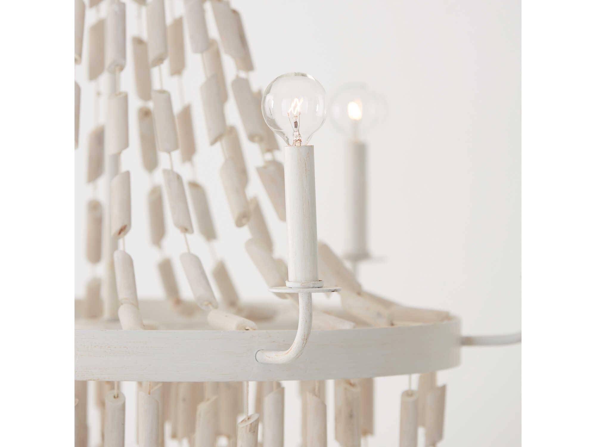 Capital Lighting Carissa 6-Light Organic White Candelabra Chandelier