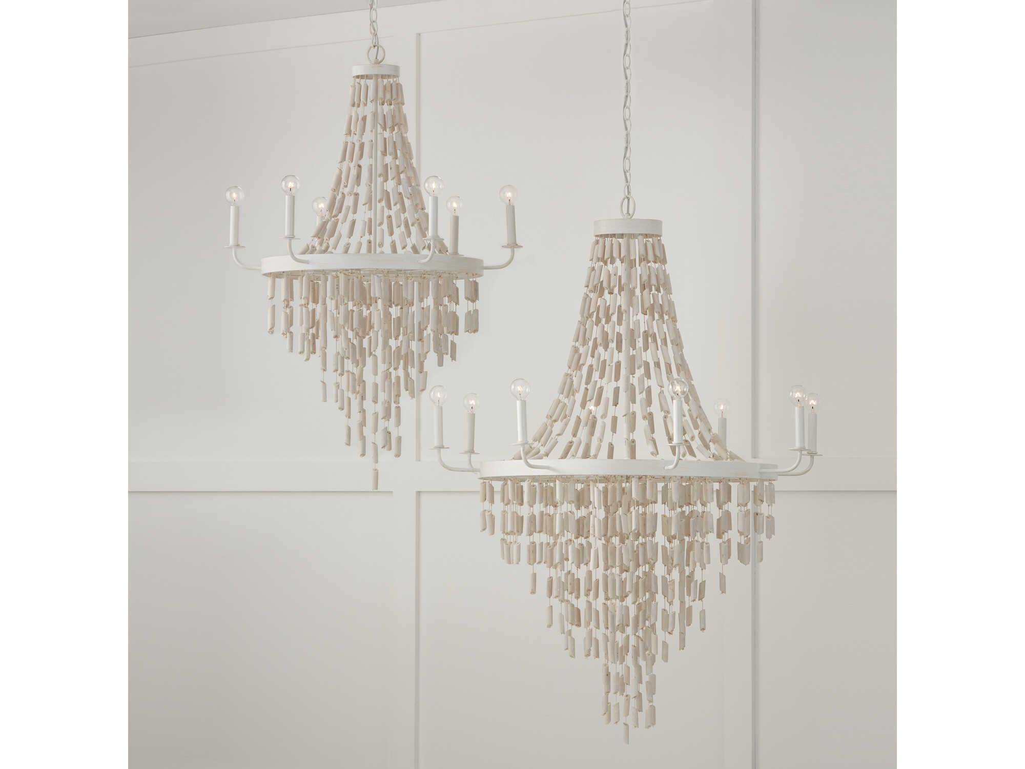 Capital Lighting Carissa 6-Light Organic White Candelabra Chandelier