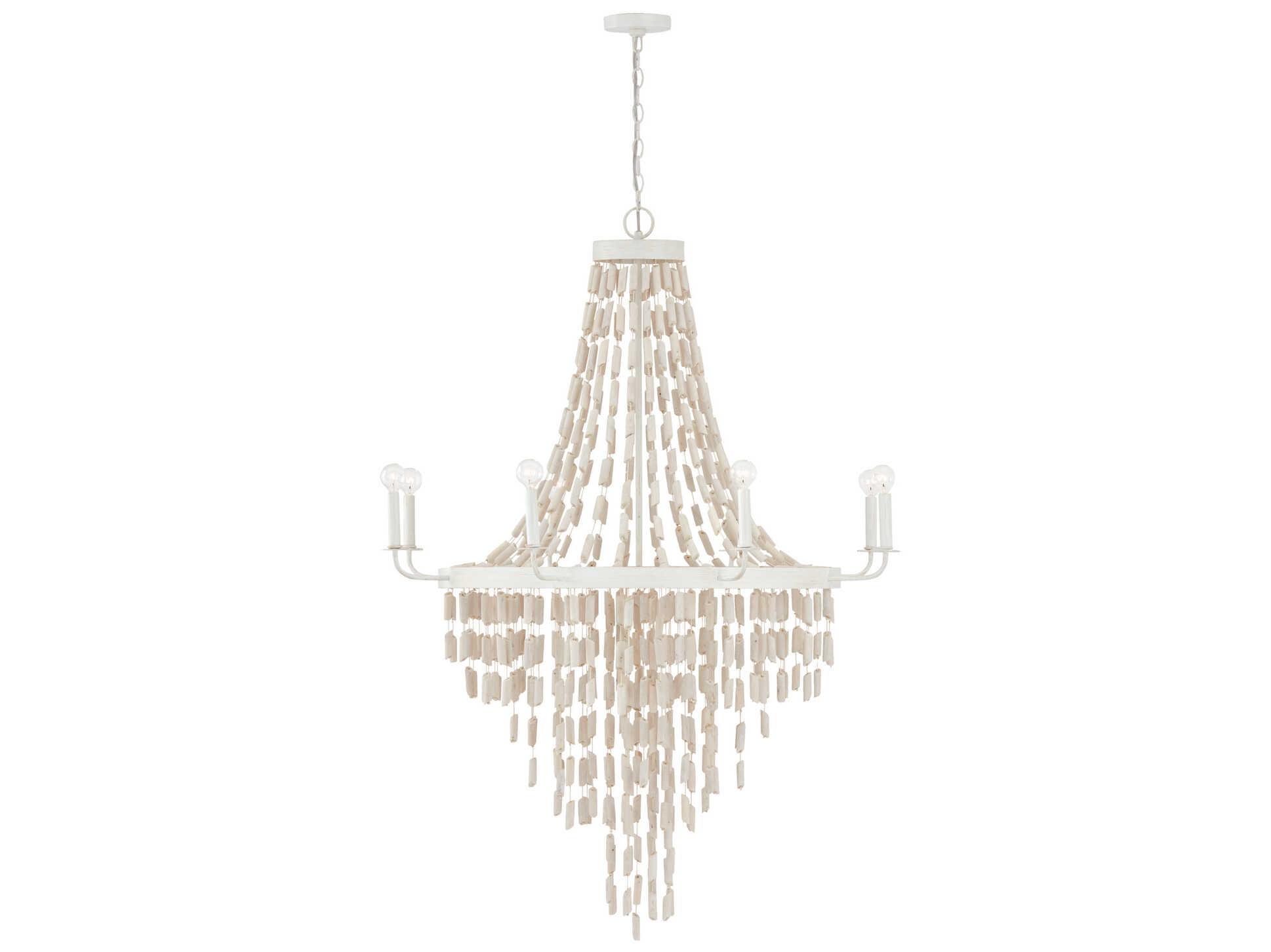 Capital Lighting Carissa 8-Light Organic White Candelabra Chandelier