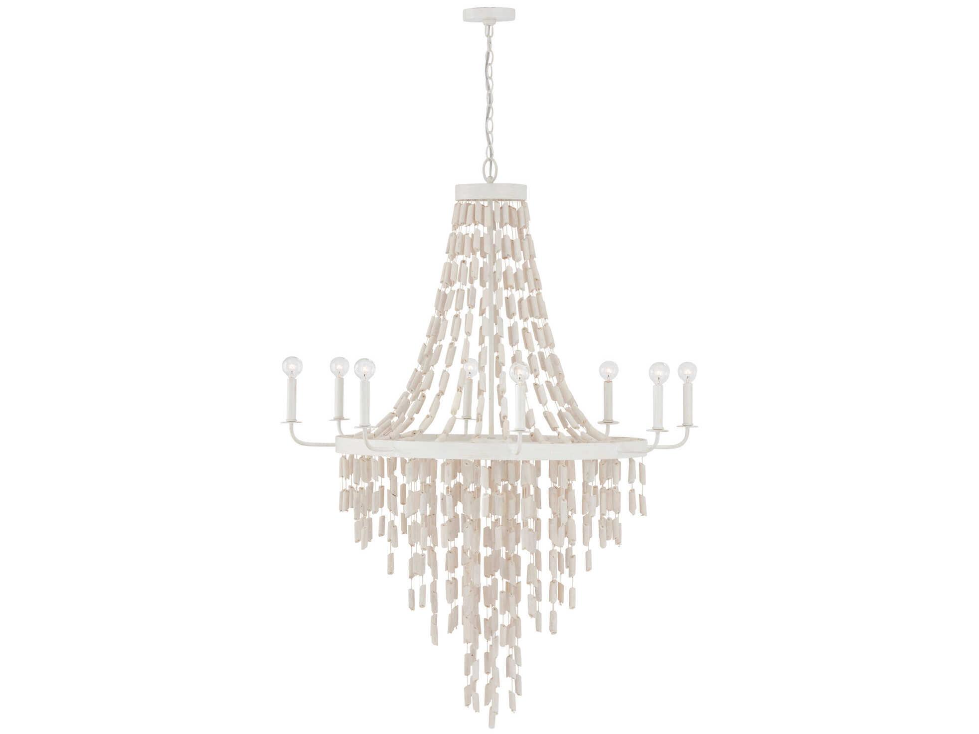 Capital Lighting Carissa 8-Light Organic White Candelabra Chandelier