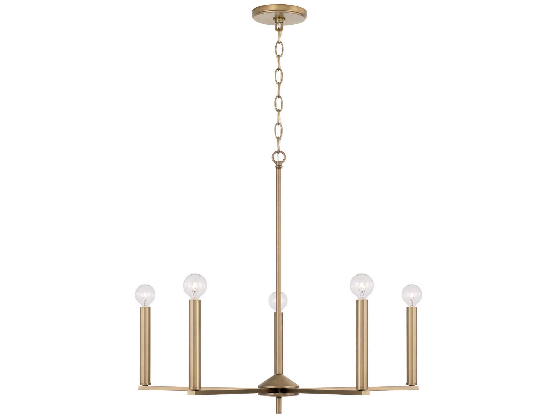Capital Lighting Portman 5-Light Aged Brass Candelabra Chandelier