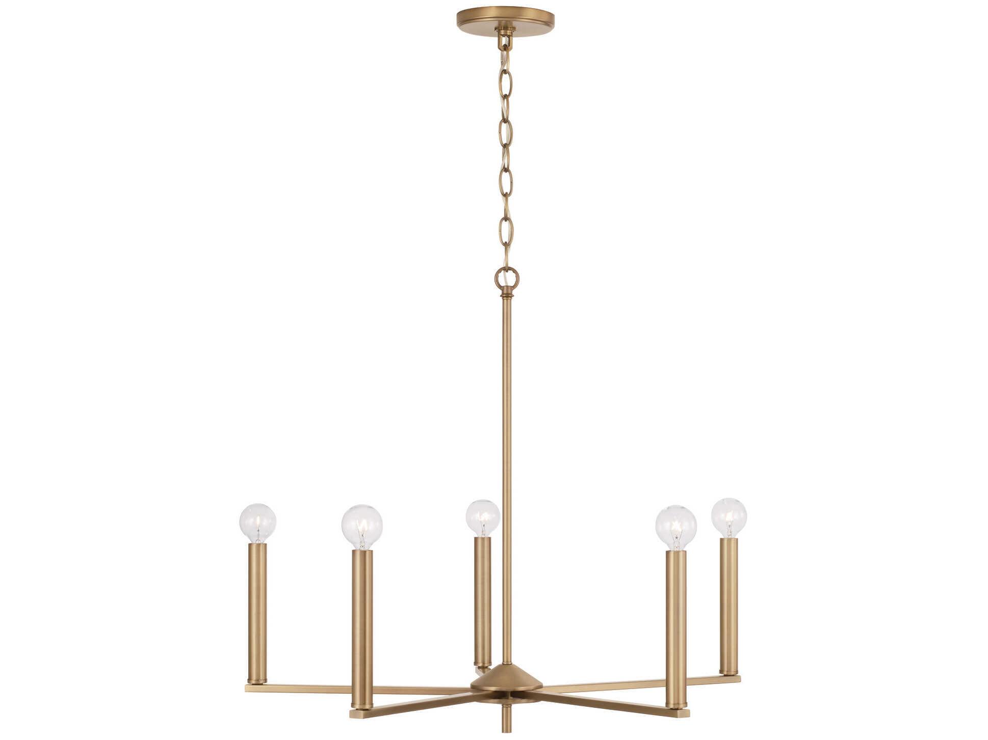 Capital Lighting Portman 5-Light Aged Brass Candelabra Chandelier