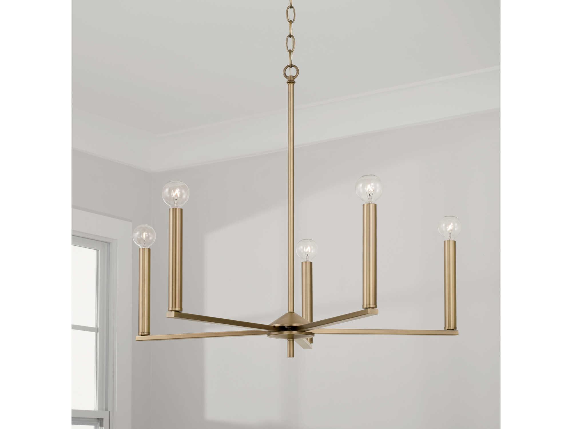 Capital Lighting Portman 5-Light Aged Brass Candelabra Chandelier