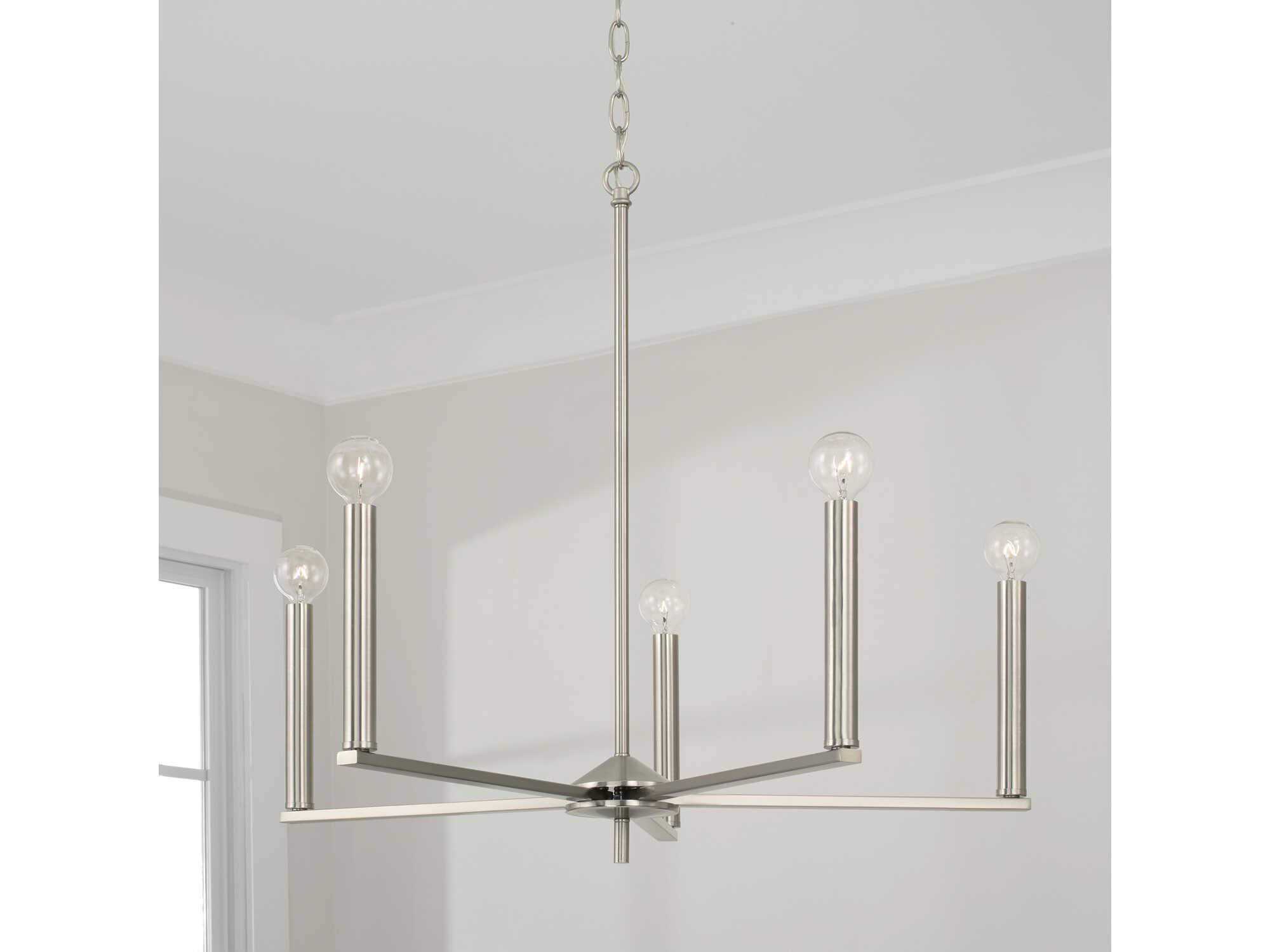 Capital Lighting Portman 5-Light Brushed Nickel Candelabra Chandelier
