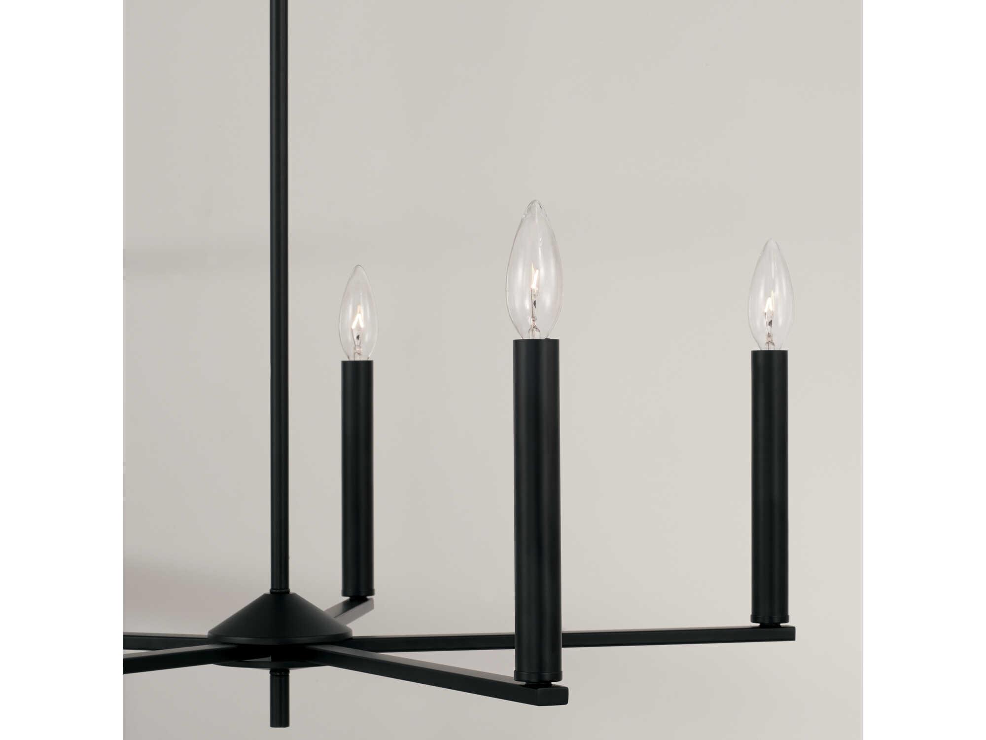 Capital Lighting Portman 5-Light Matte Black Candelabra Chandelier