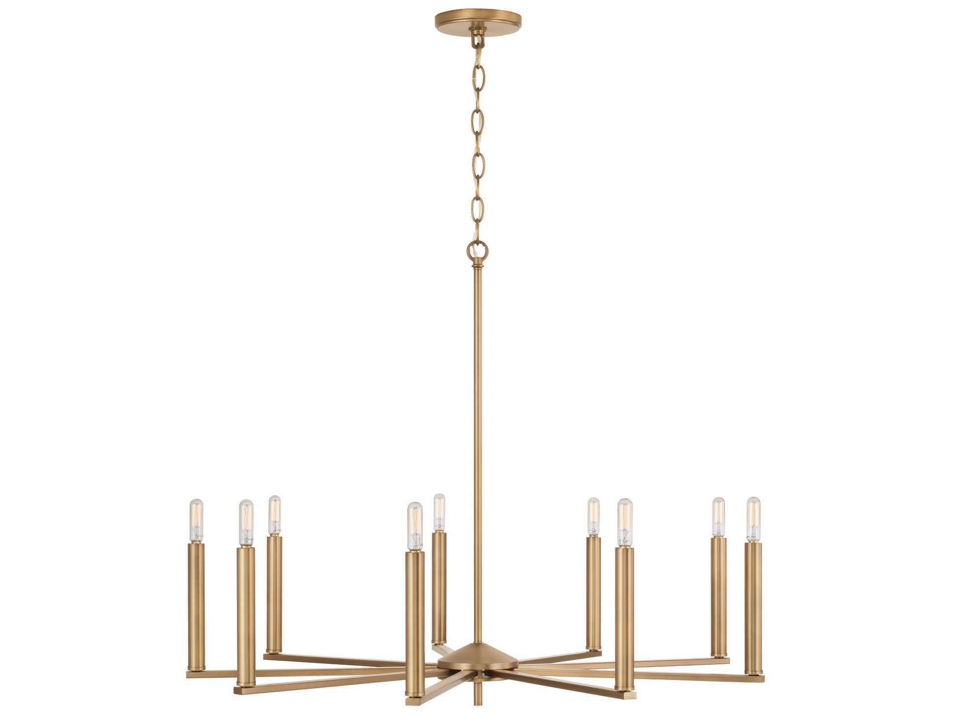 Capital Lighting Portman 9-Light Aged Brass Candelabra Chandelier