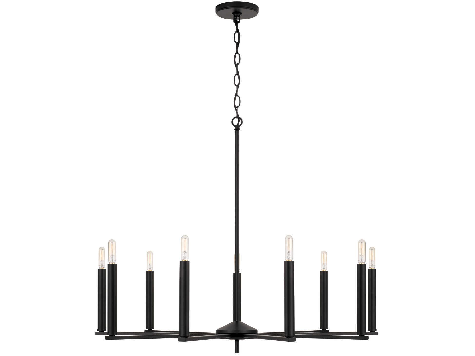 Capital Lighting Portman 9-Light Matte Black Candelabra Chandelier