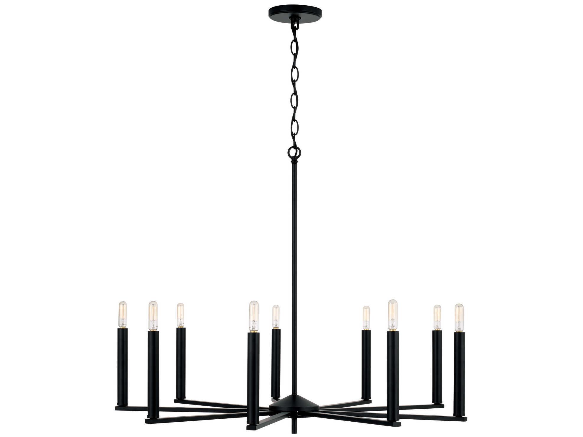 Capital Lighting Portman 9-Light Matte Black Candelabra Chandelier