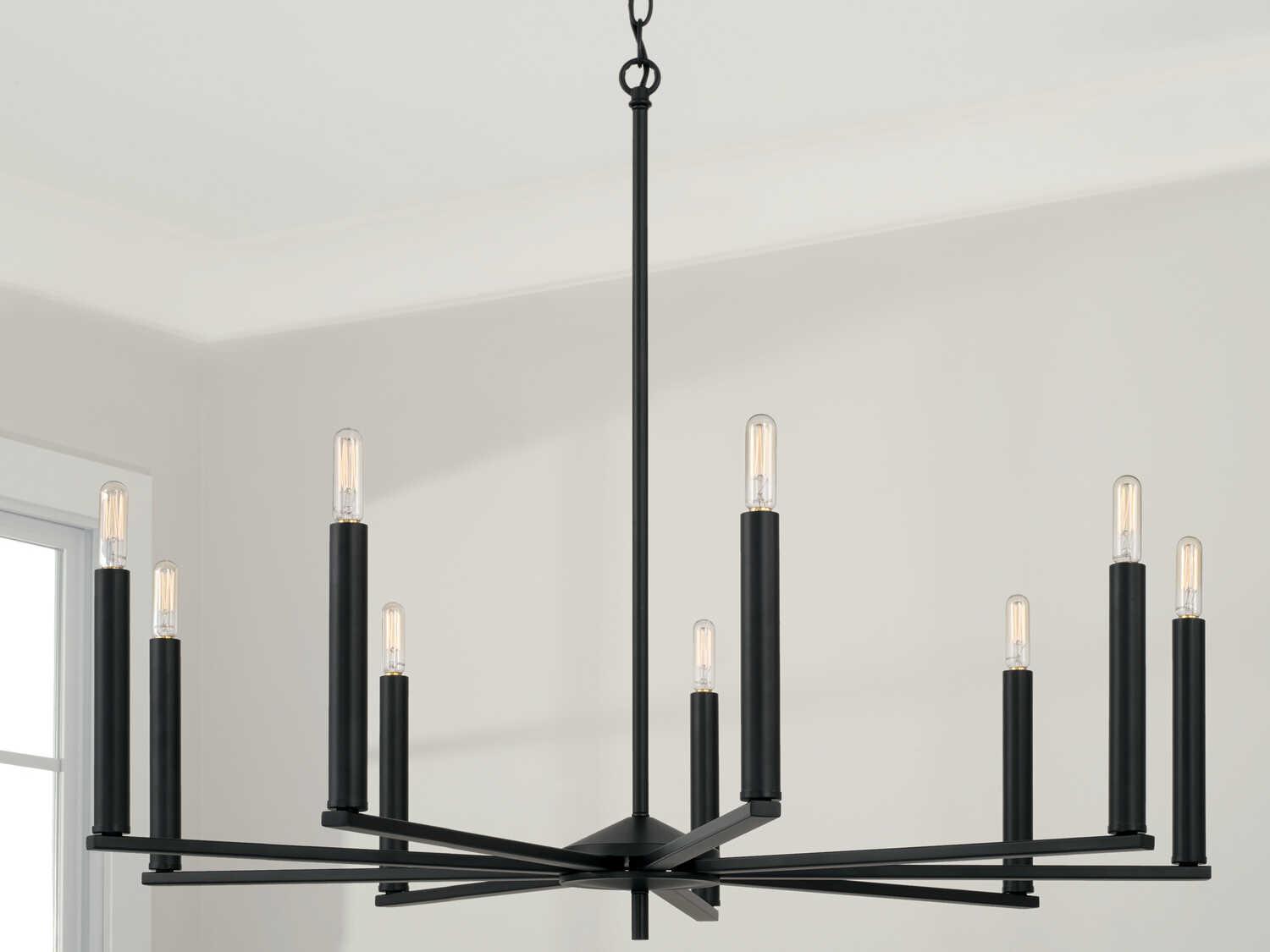 Capital Lighting Portman 9-Light Matte Black Candelabra Chandelier