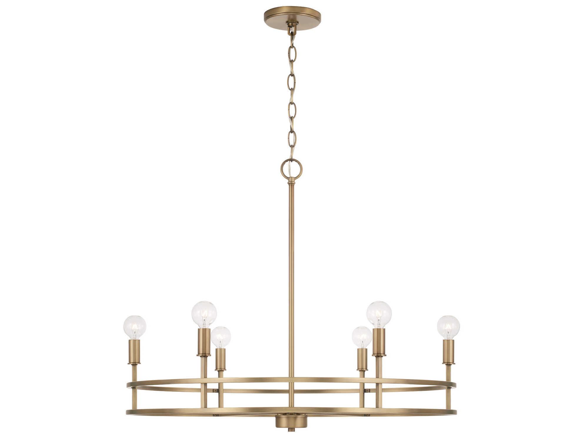 Capital Lighting Fuller 6-Light Aged Brass Candelabra Chandelier