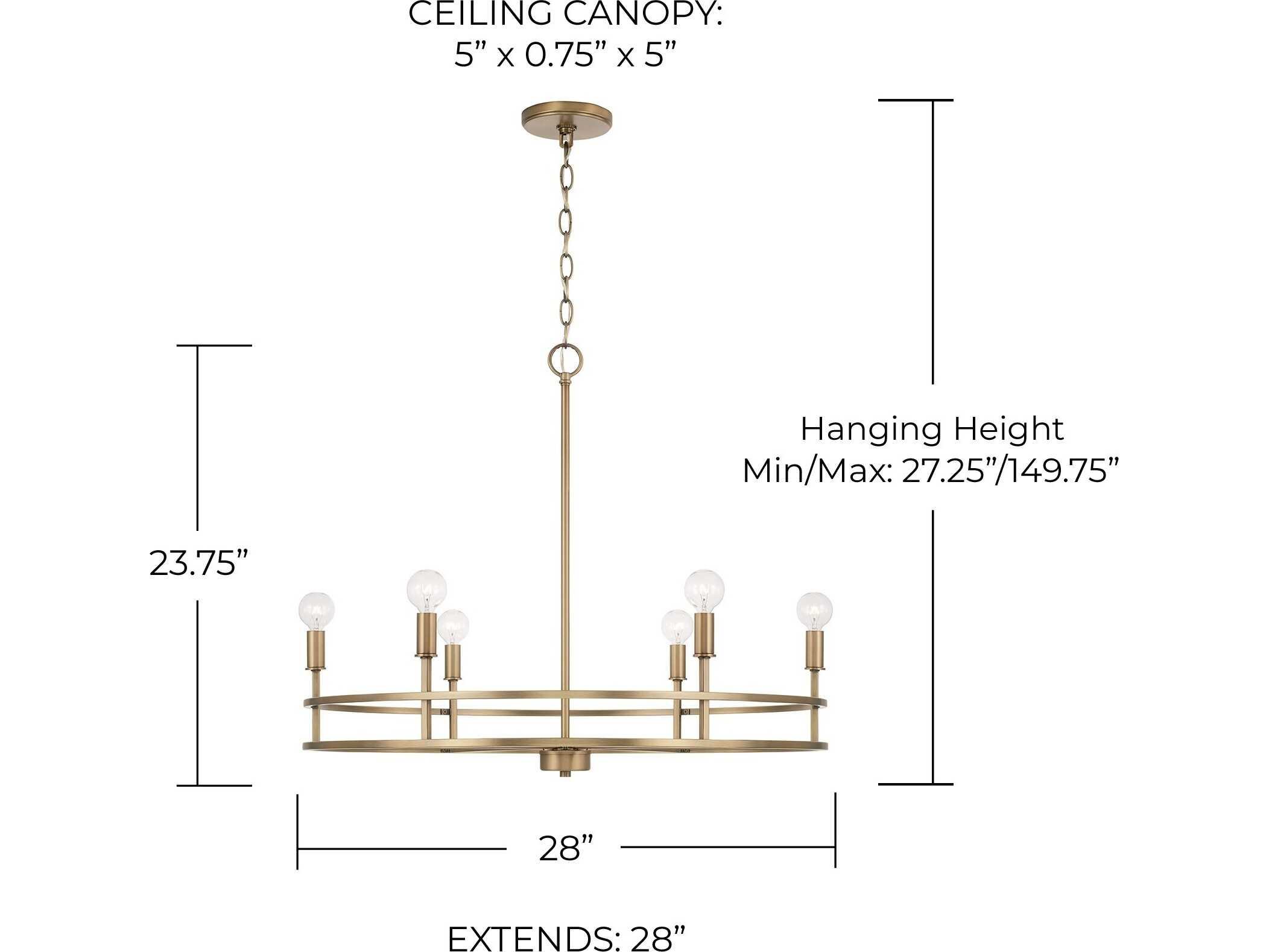 Capital Lighting Fuller 6-Light Aged Brass Candelabra Chandelier