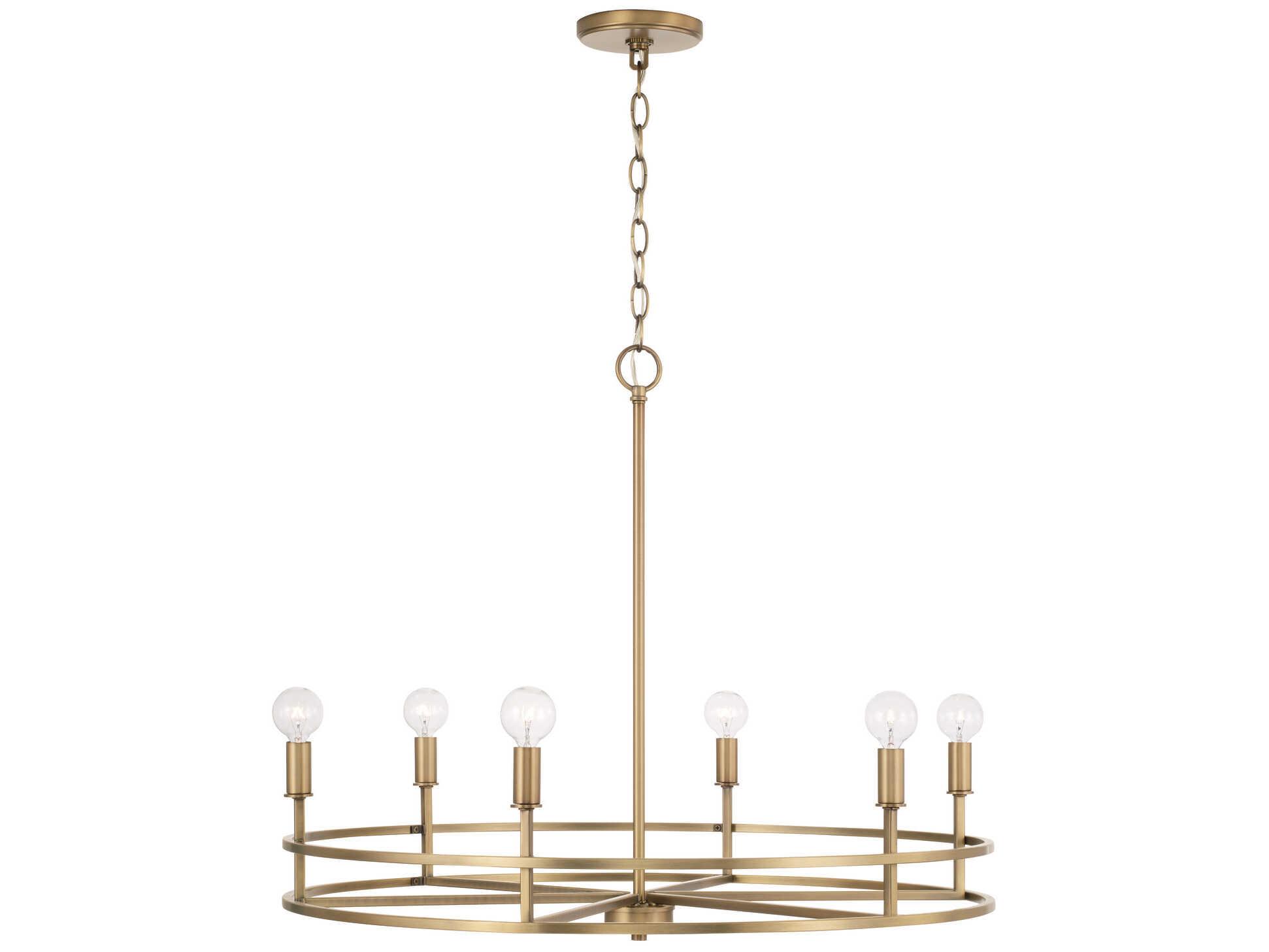 Capital Lighting Fuller 6-Light Aged Brass Candelabra Chandelier