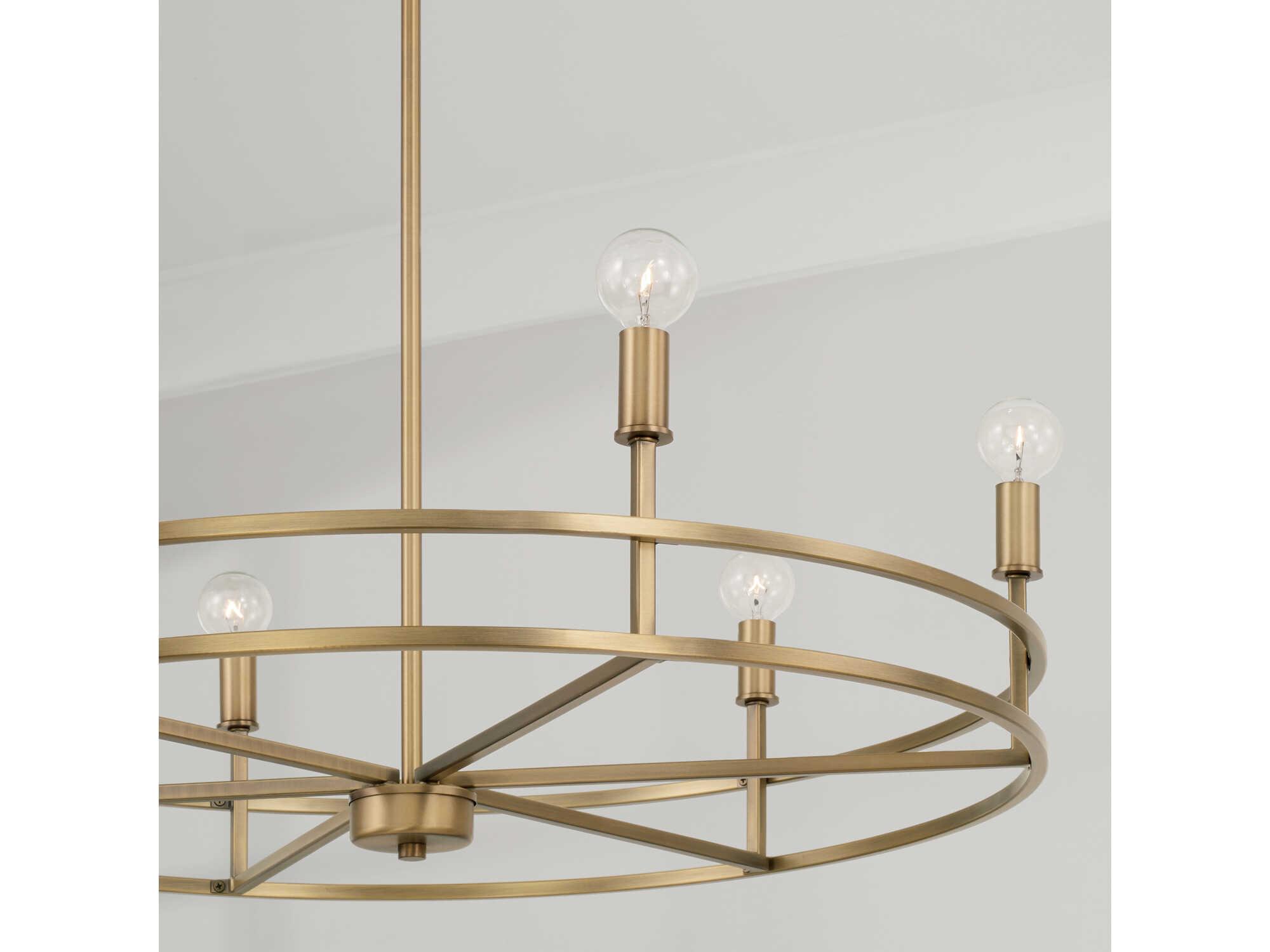 Capital Lighting Fuller 6-Light Aged Brass Candelabra Chandelier